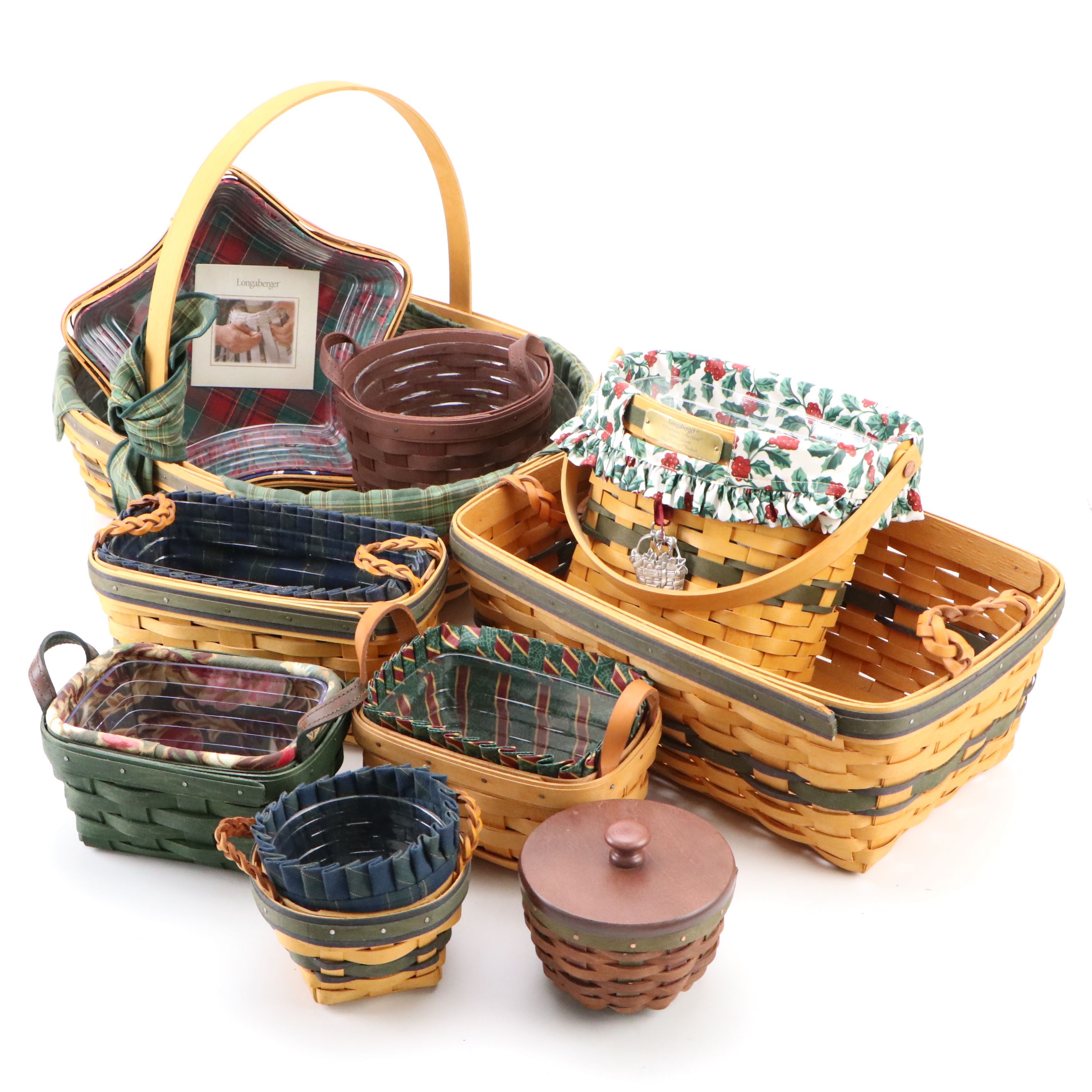 Longaberger Christmas Collection and Other Woven Baskets, Late 20th Century