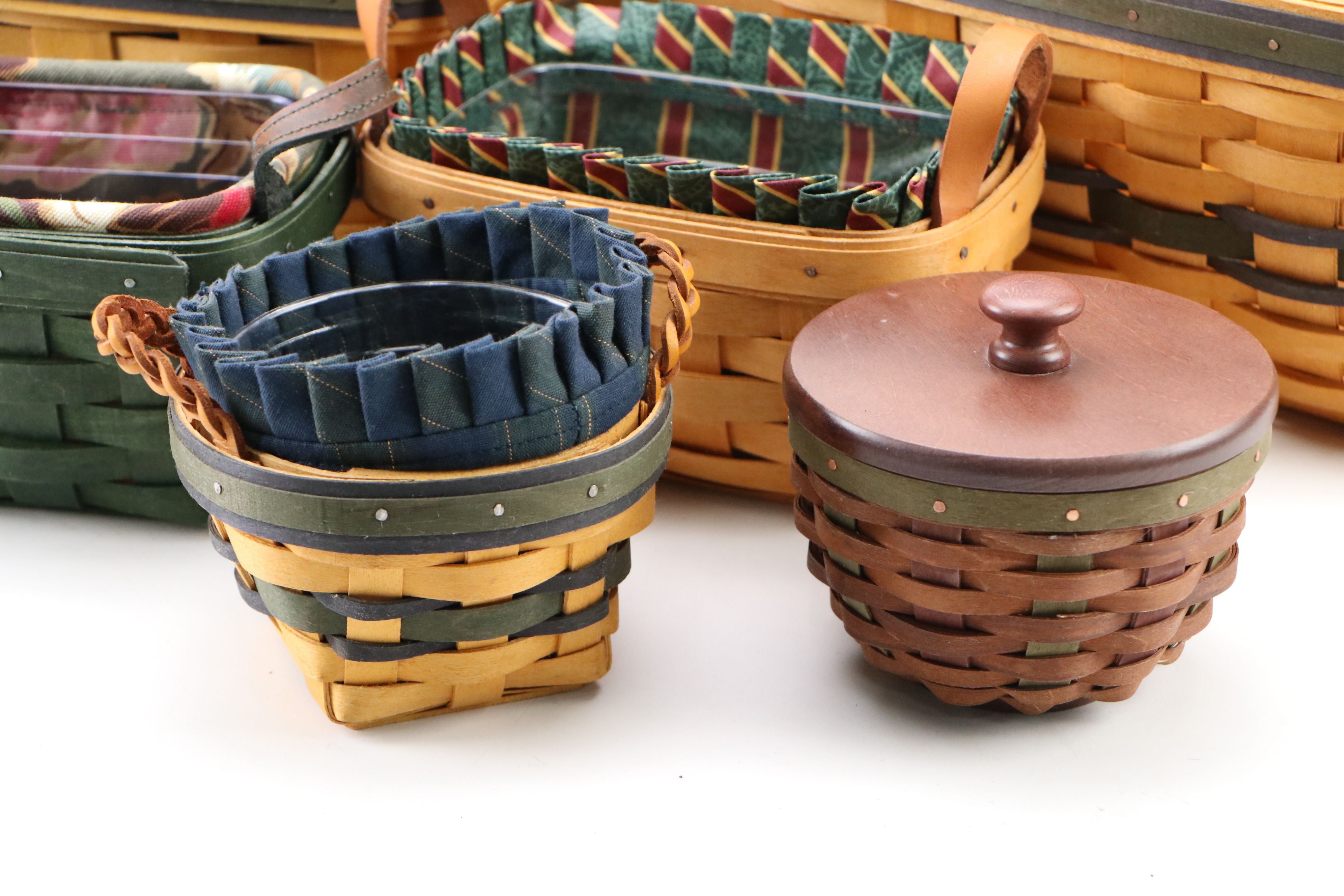 Longaberger Christmas Collection and Other Woven Baskets, Late 20th Century