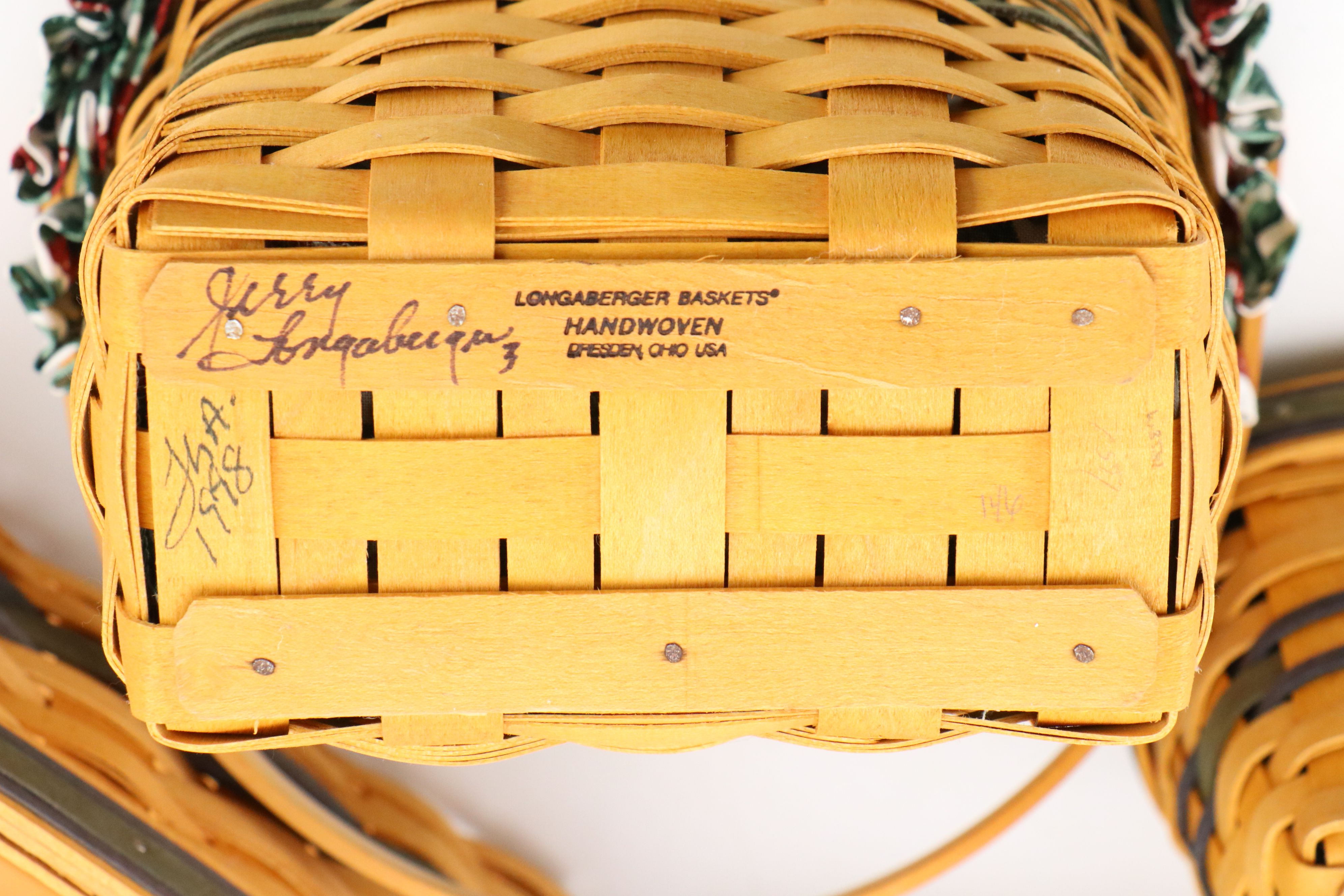 Longaberger Christmas Collection and Other Woven Baskets, Late 20th Century