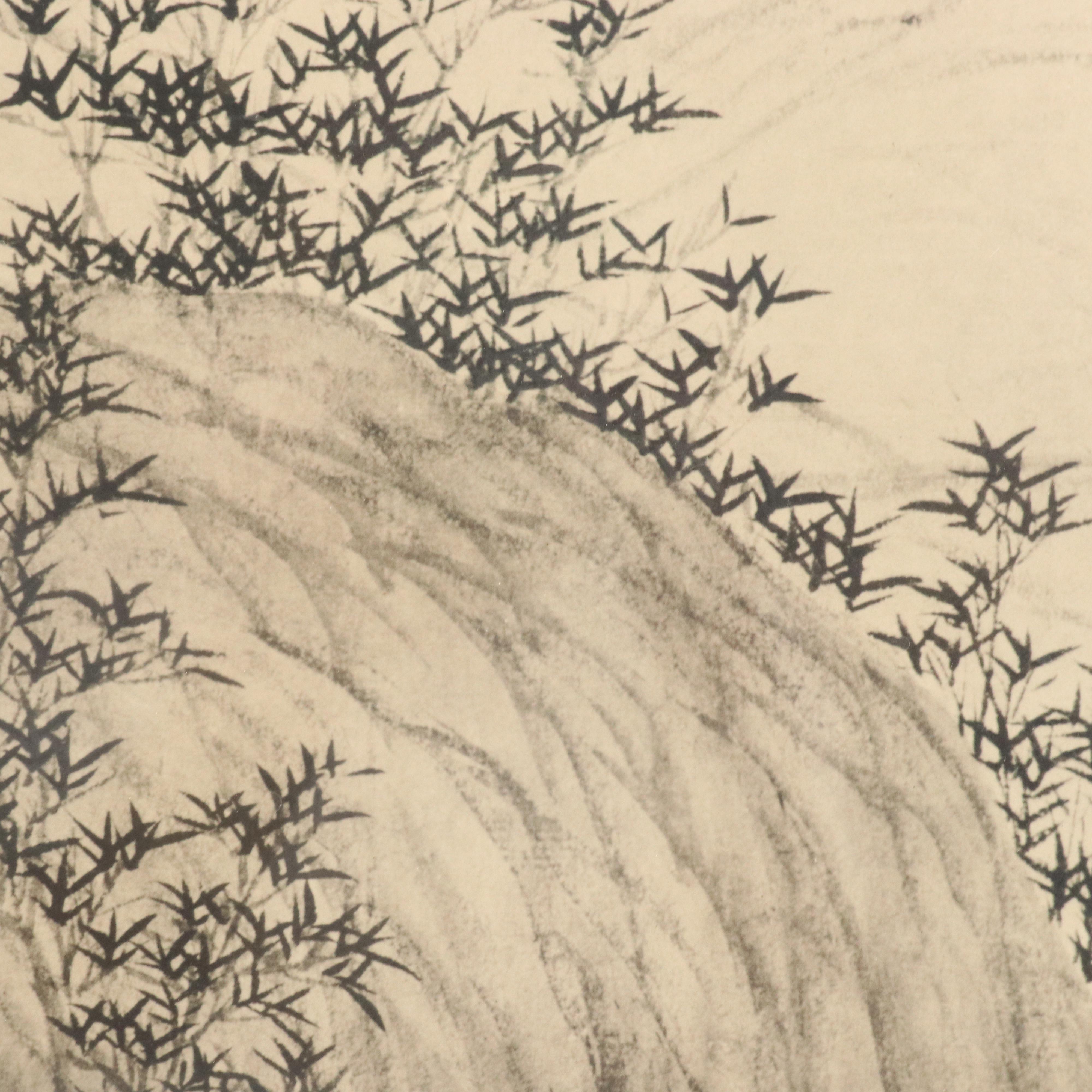 Collotype After Sung K'o Ink Drawing "Myriad Bamboo"
