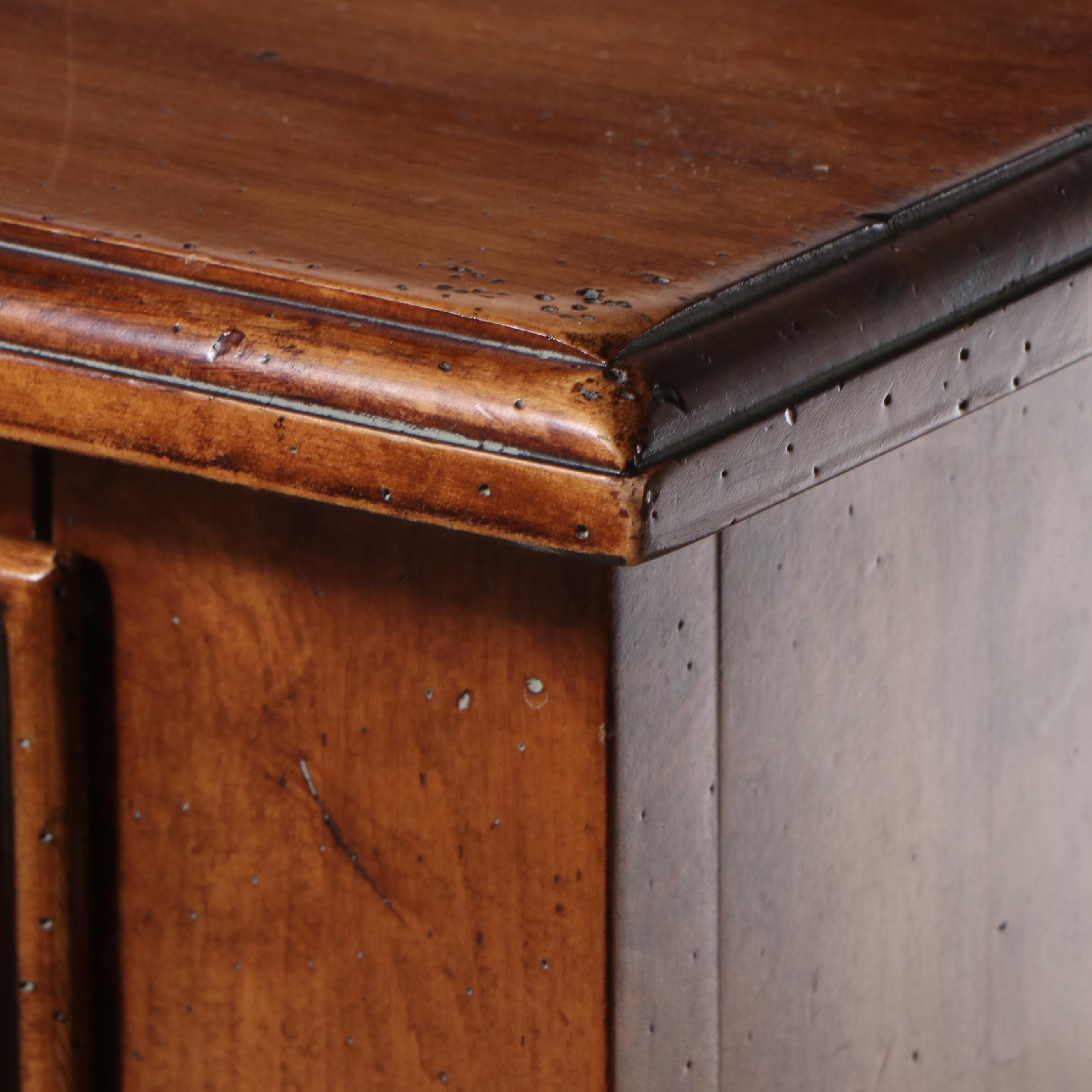 Shaker Style Walnut Finish Media Console Table