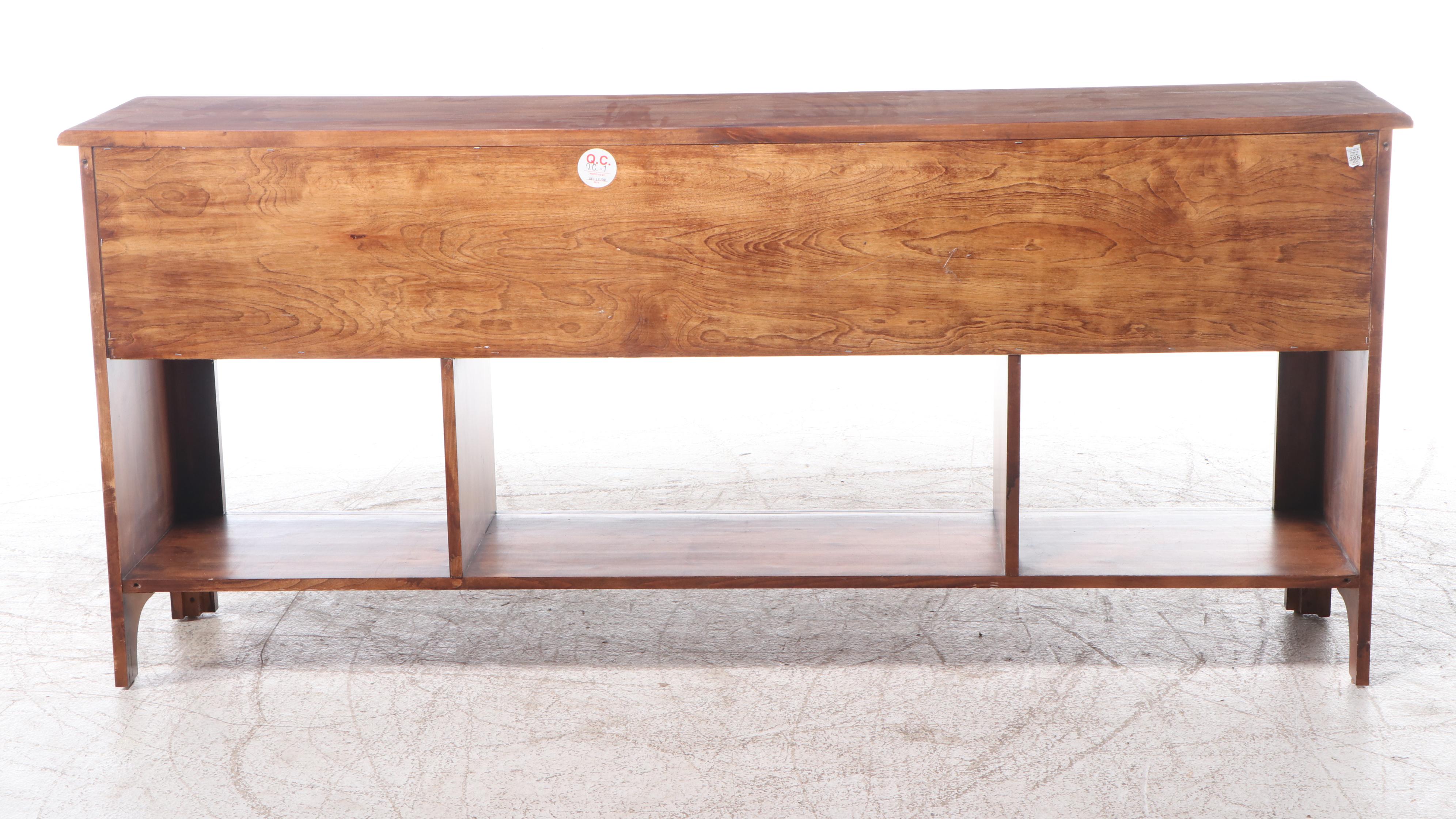 Shaker Style Walnut Finish Media Console Table