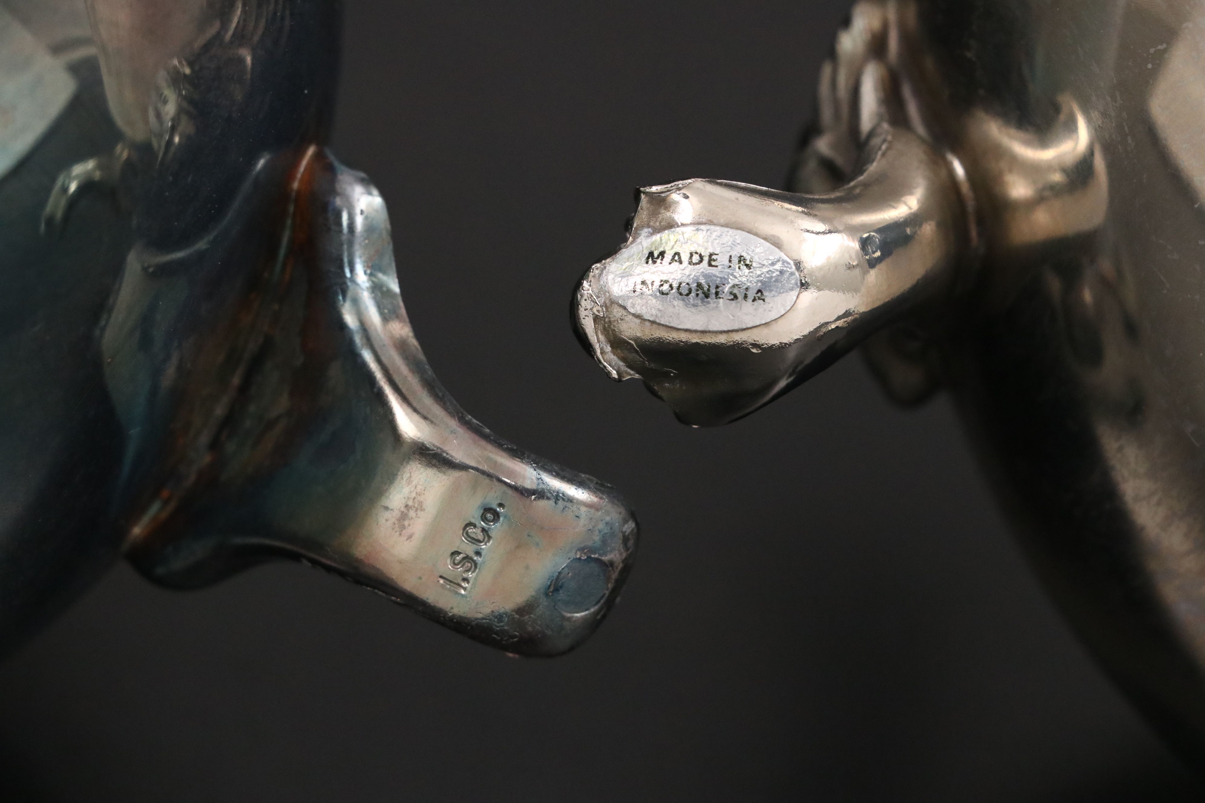 Victorian Style Silver Plate Footed Tray with Other Table Accessories