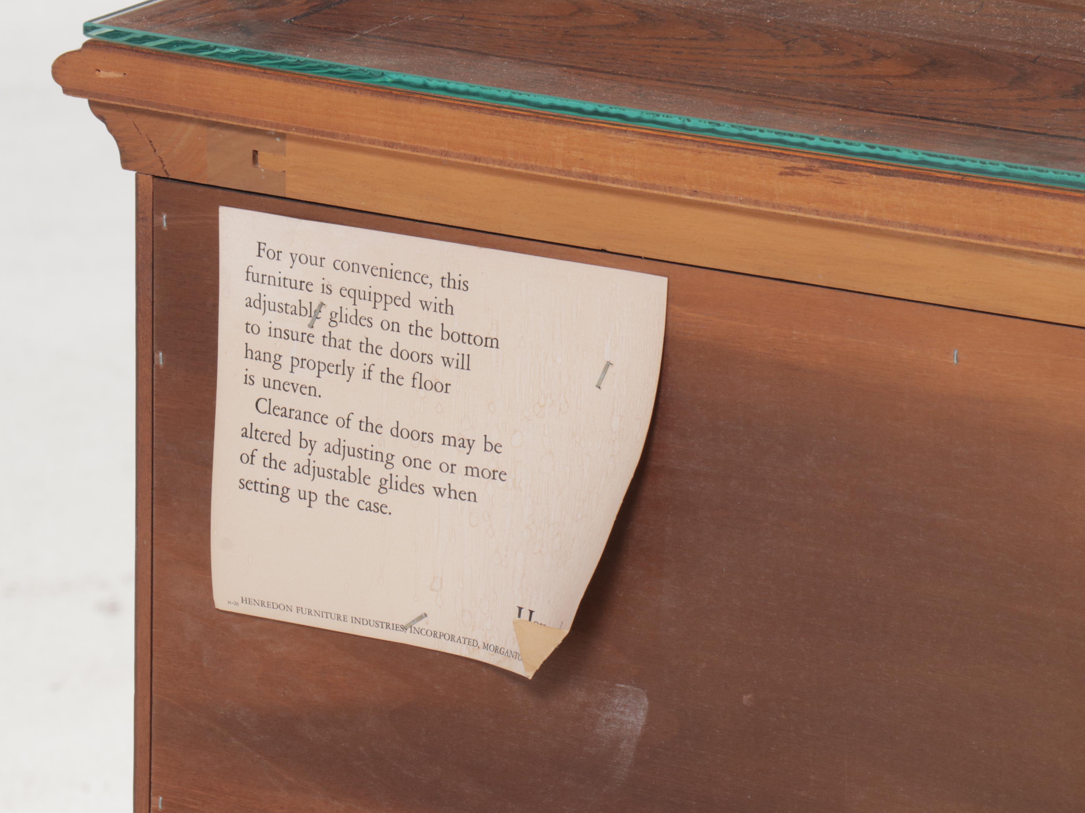 Henredon Mahogany Sideboard with Glass Top