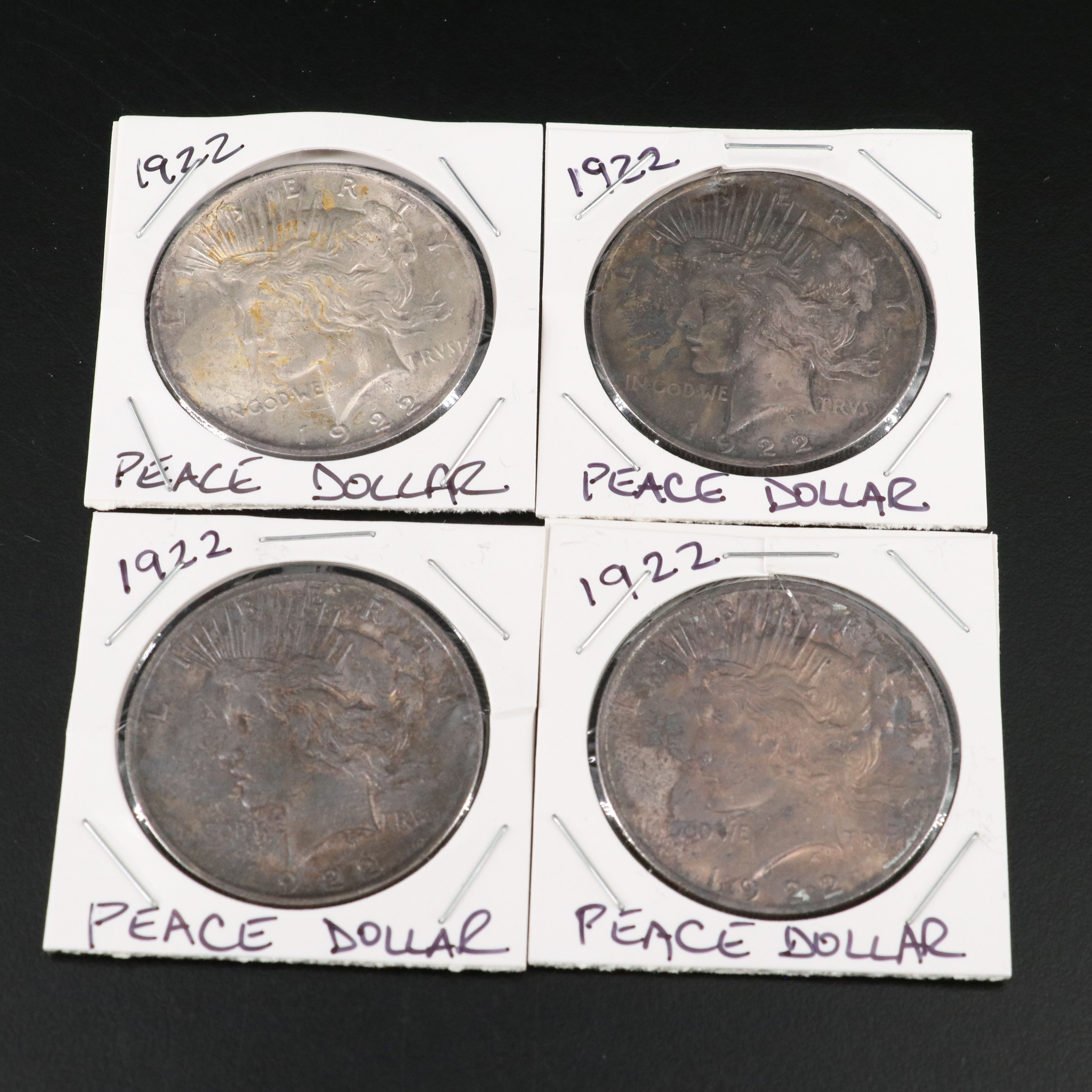 Twelve Peace Silver Dollars, 1922 to 1925