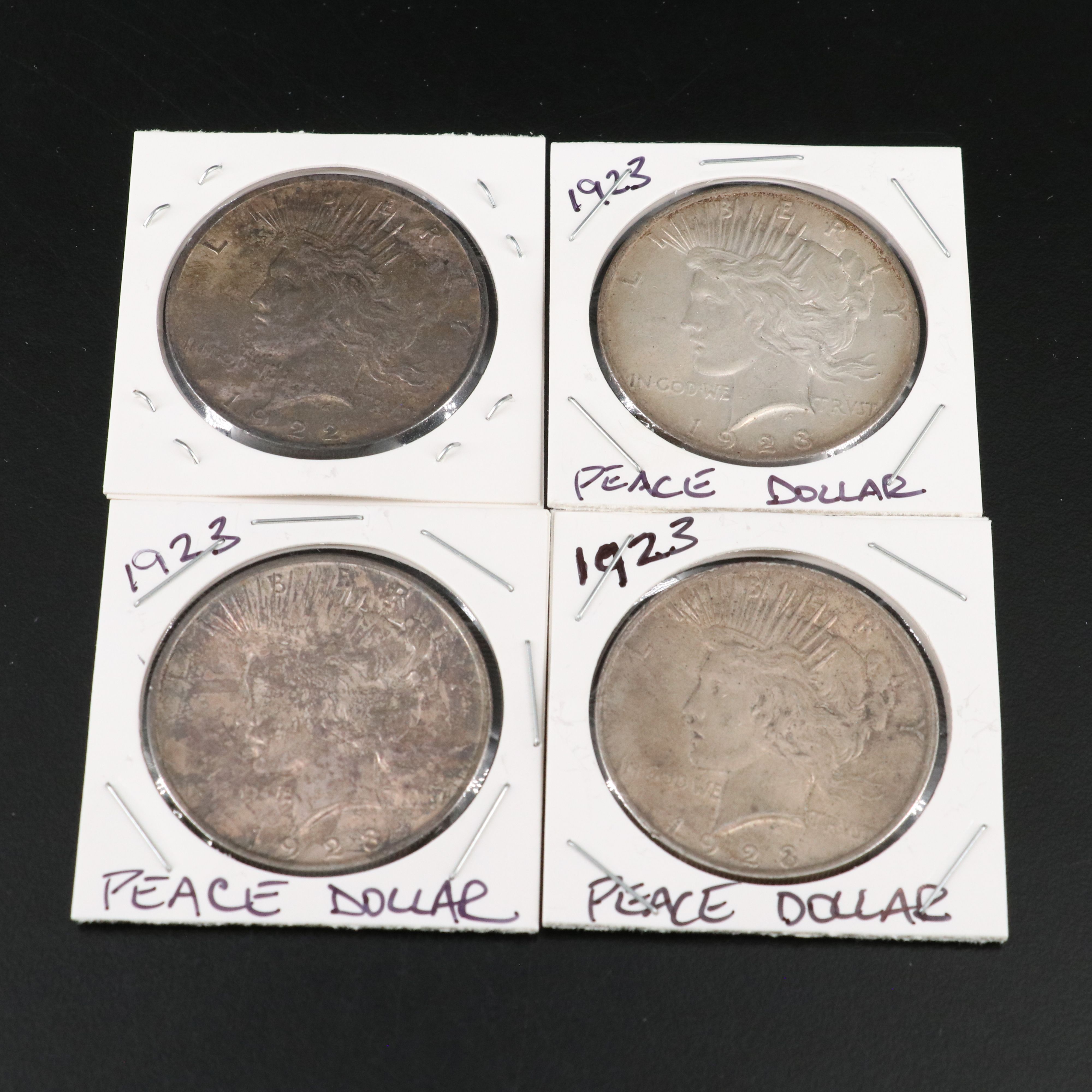 Twelve Peace Silver Dollars, 1922 to 1925