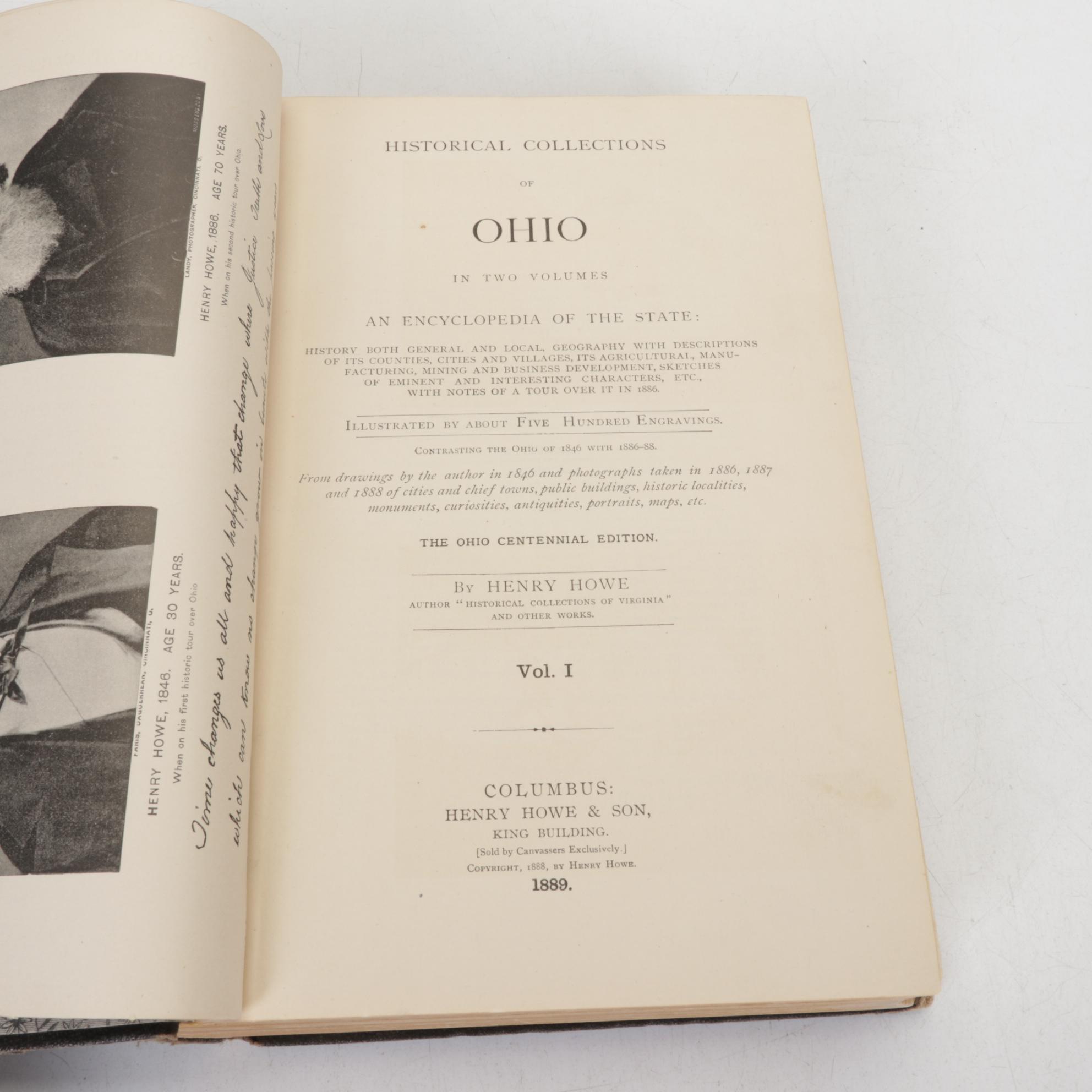 "Historical Collections of Ohio" Centennial Edition Three Volumes in Two, 1889