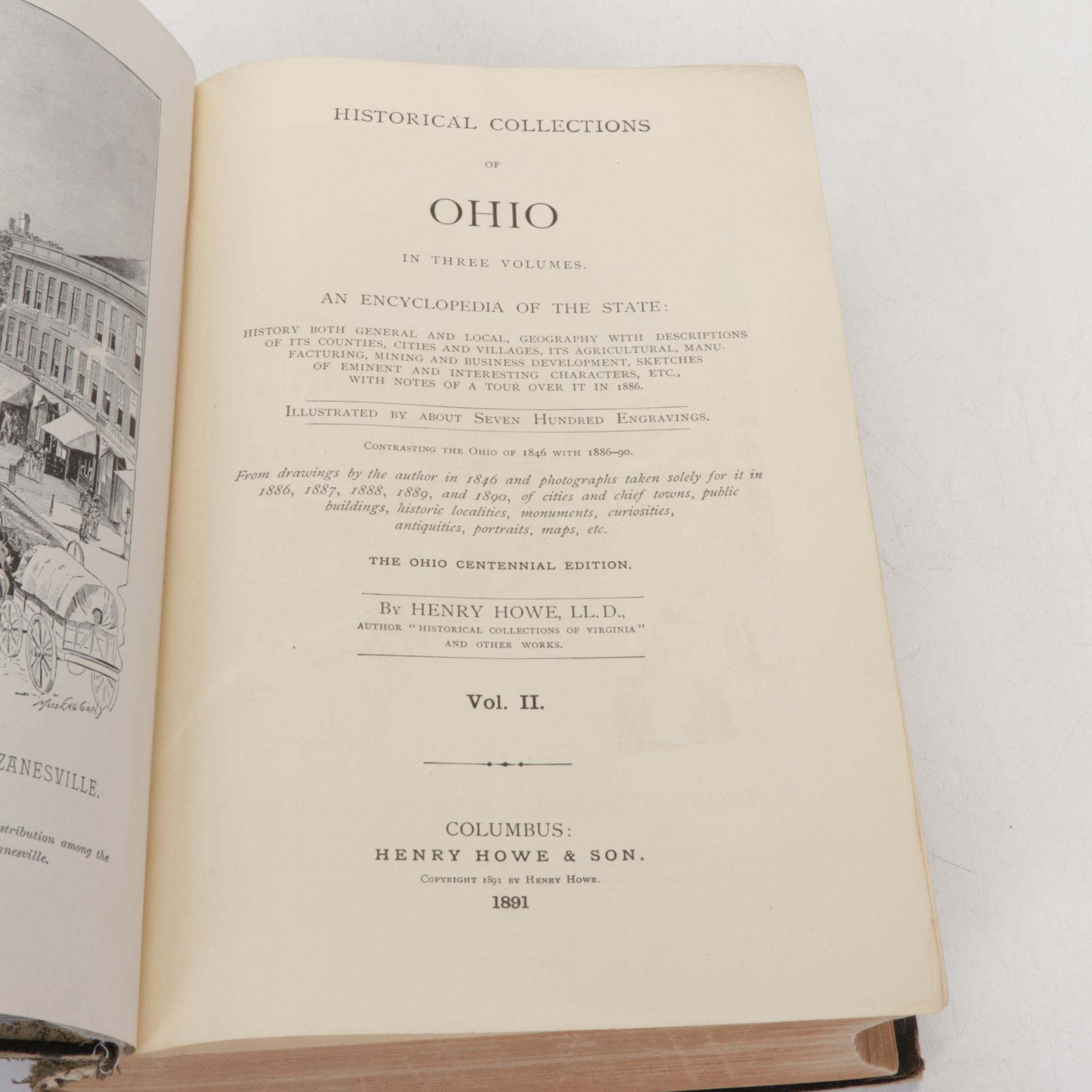 "Historical Collections of Ohio" Centennial Edition Three Volumes in Two, 1889