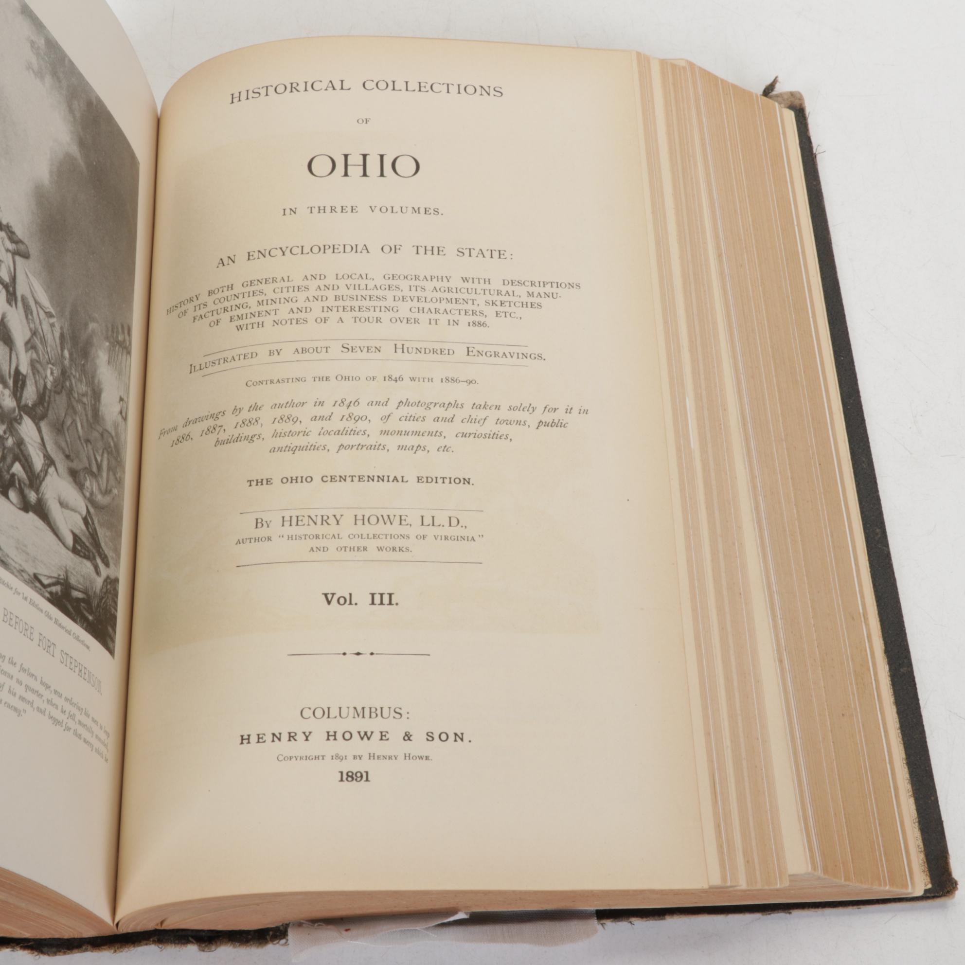 "Historical Collections of Ohio" Centennial Edition Three Volumes in Two, 1889