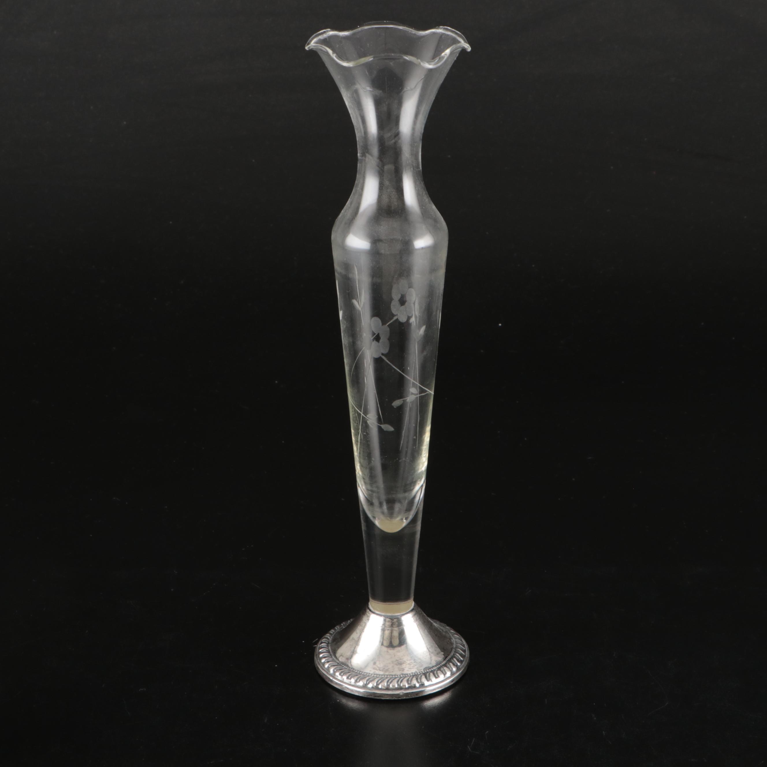 Towle Sterling Handled Pie Server, Duchin Sterling Vase, and Sterling Shakers