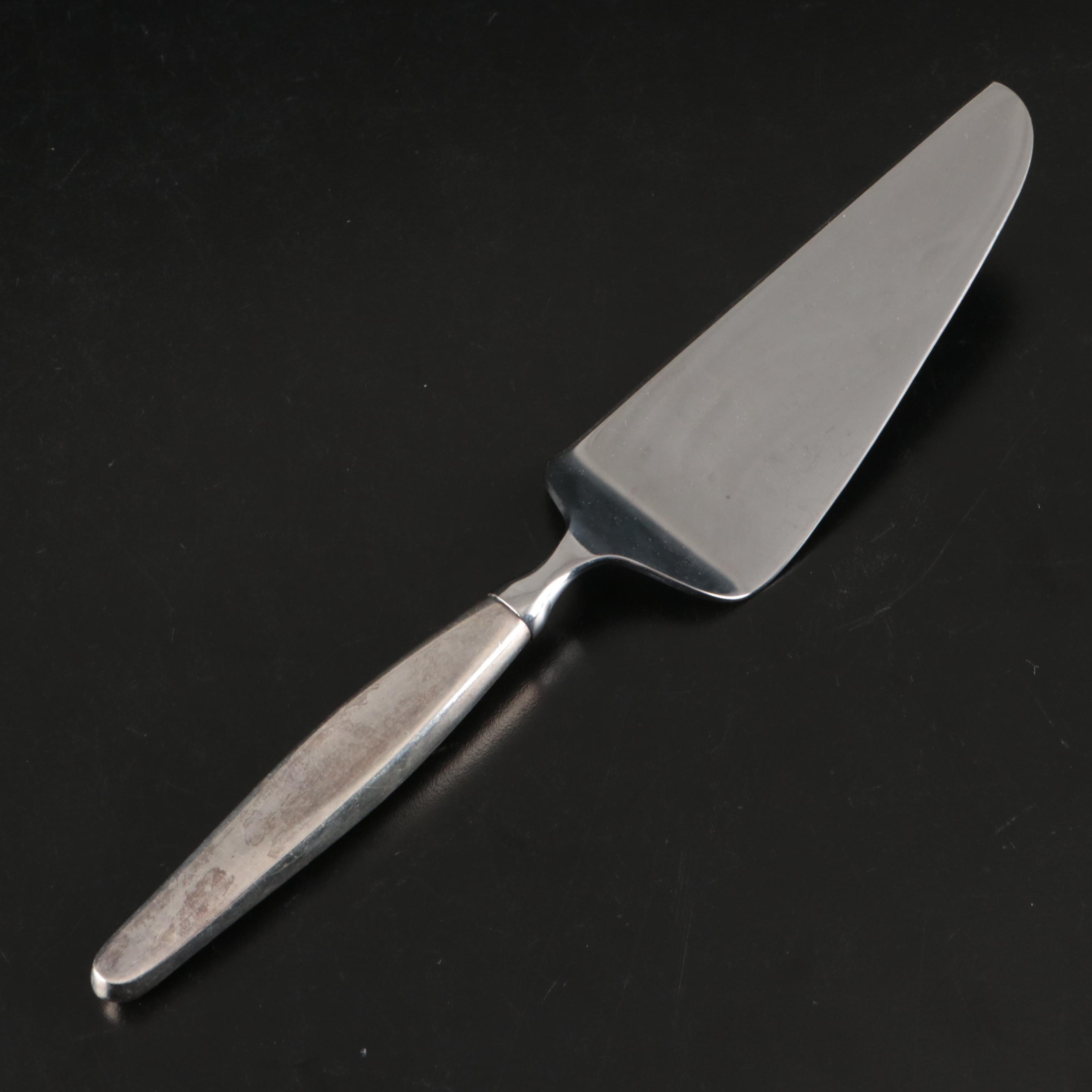 Towle Sterling Handled Pie Server, Duchin Sterling Vase, and Sterling Shakers