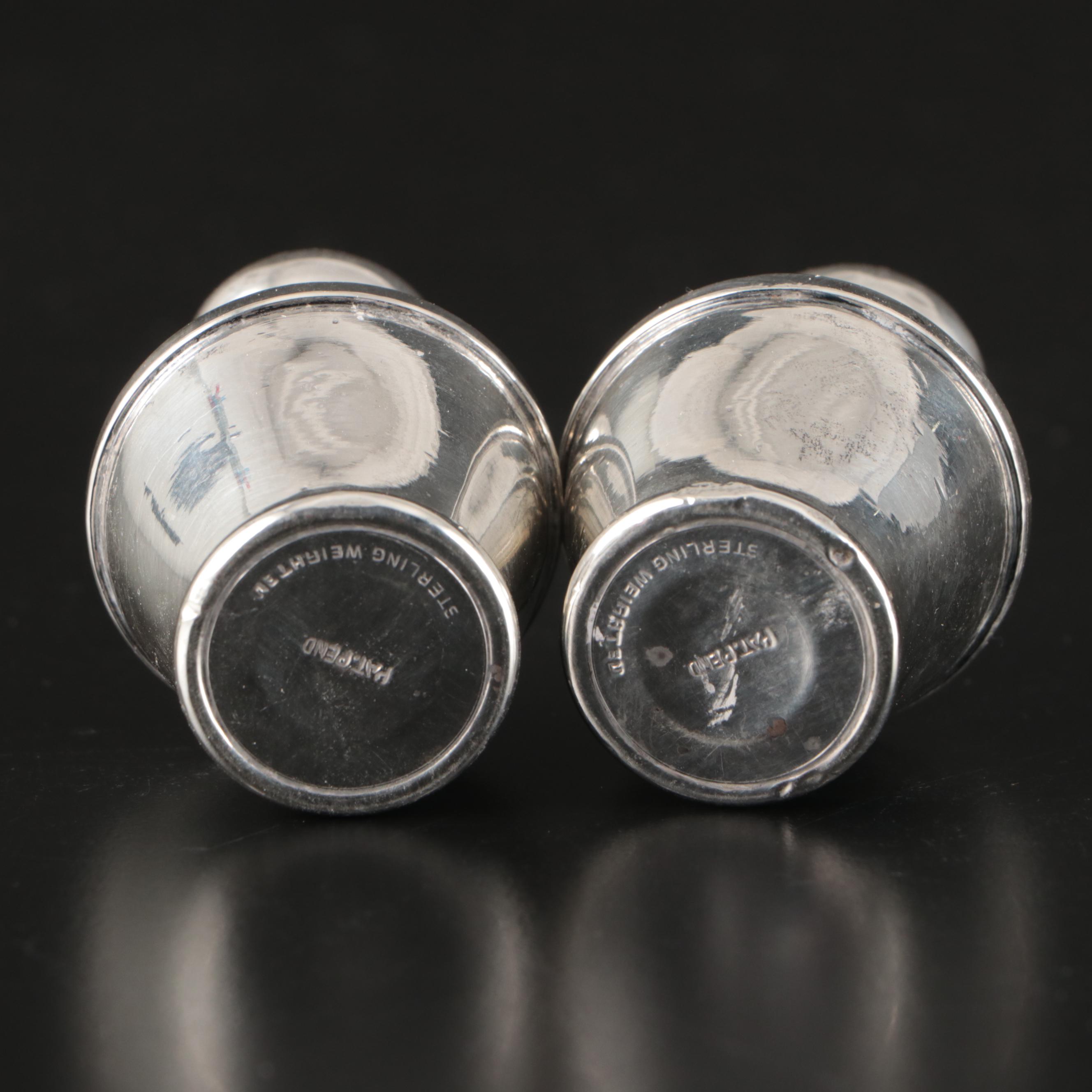 Towle Sterling Handled Pie Server, Duchin Sterling Vase, and Sterling Shakers