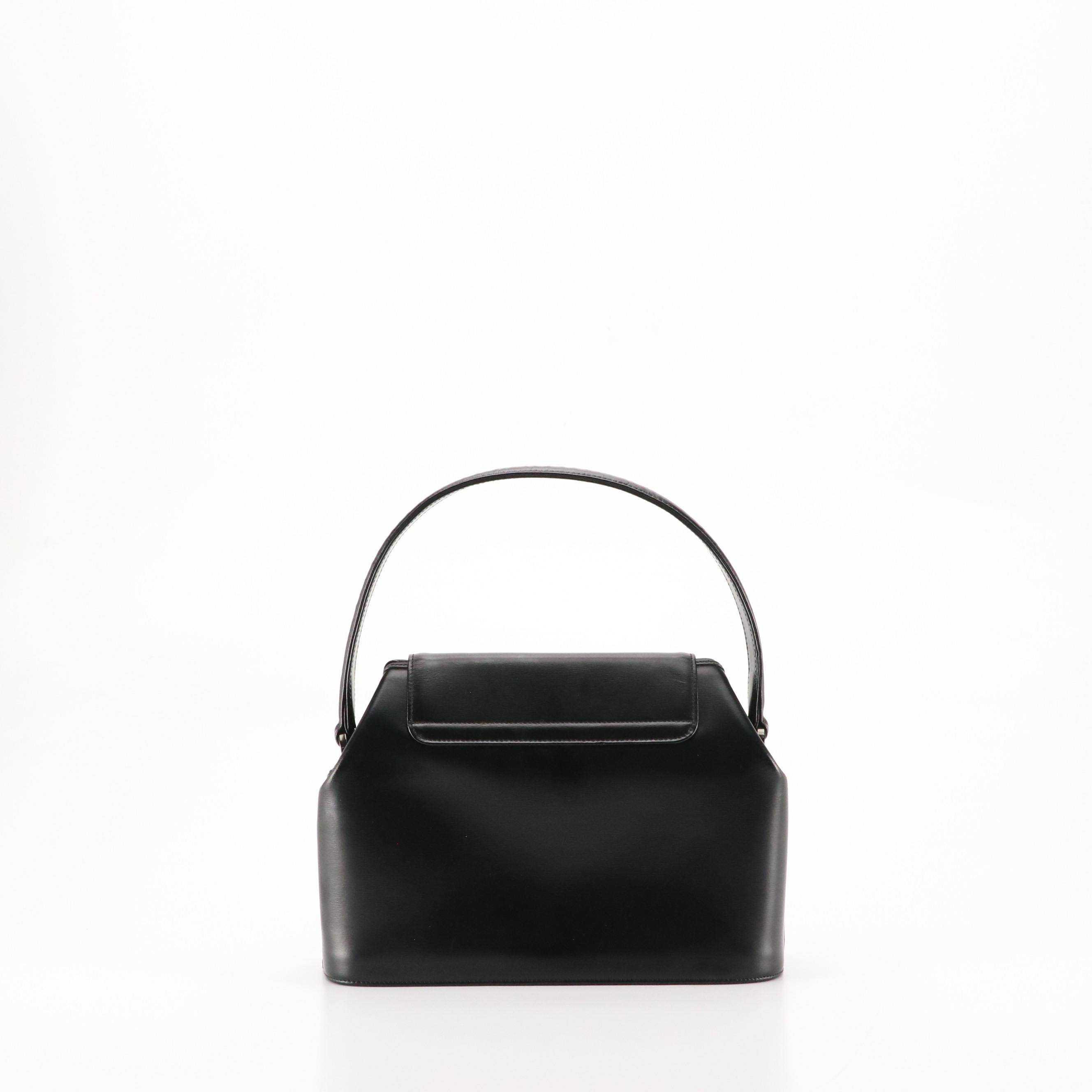 Givenchy Maroquinerie Top Flap Handbag in Black Leather