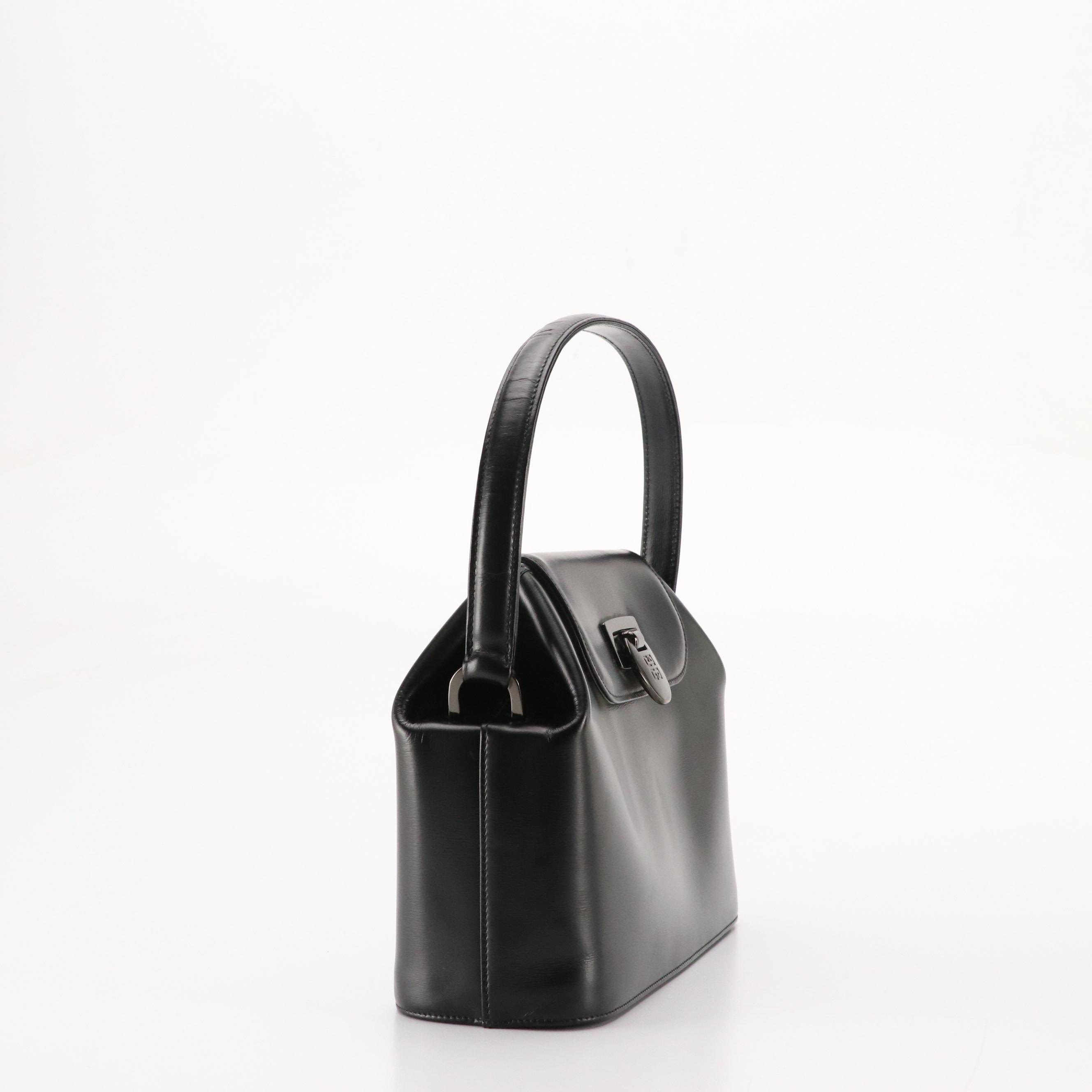 Givenchy Maroquinerie Top Flap Handbag in Black Leather