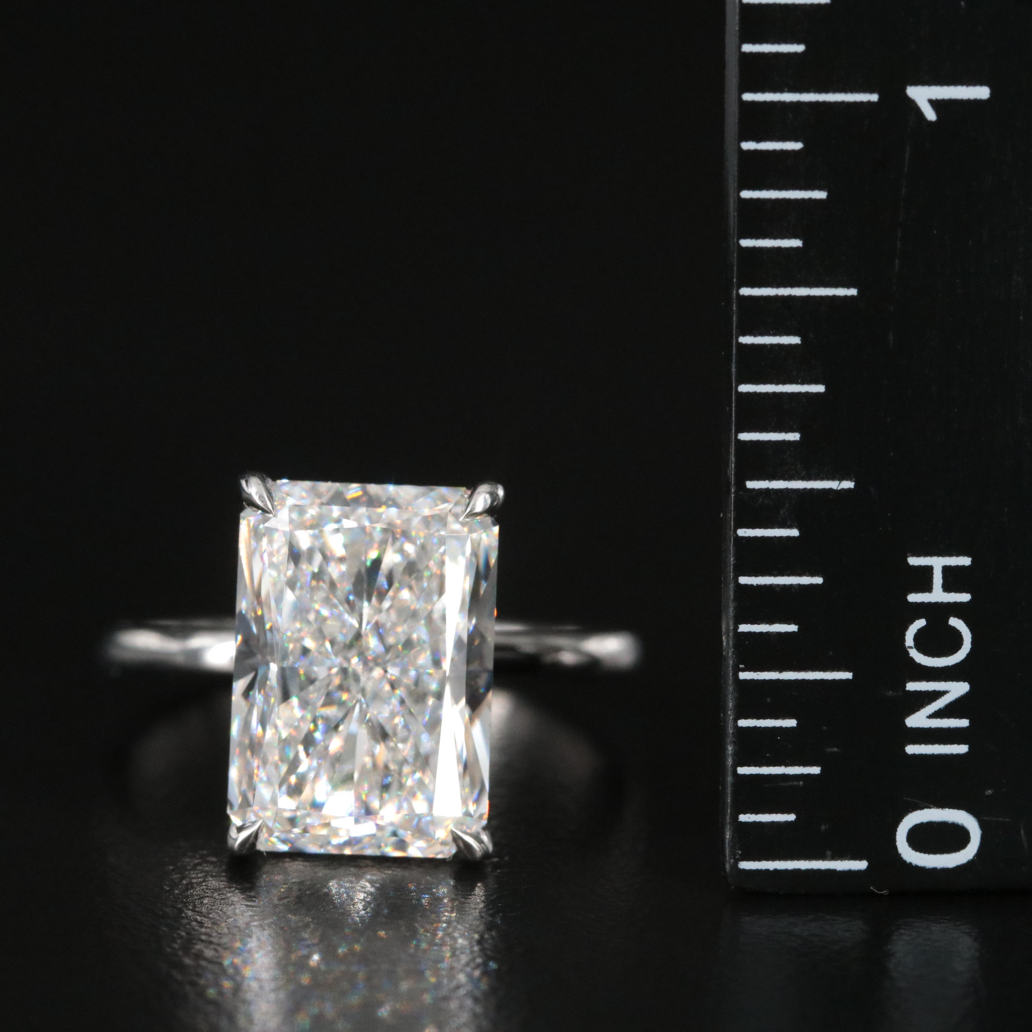 Platinum 5.74 CT Lab Grown Diamond Solitaire Ring with IGI Report