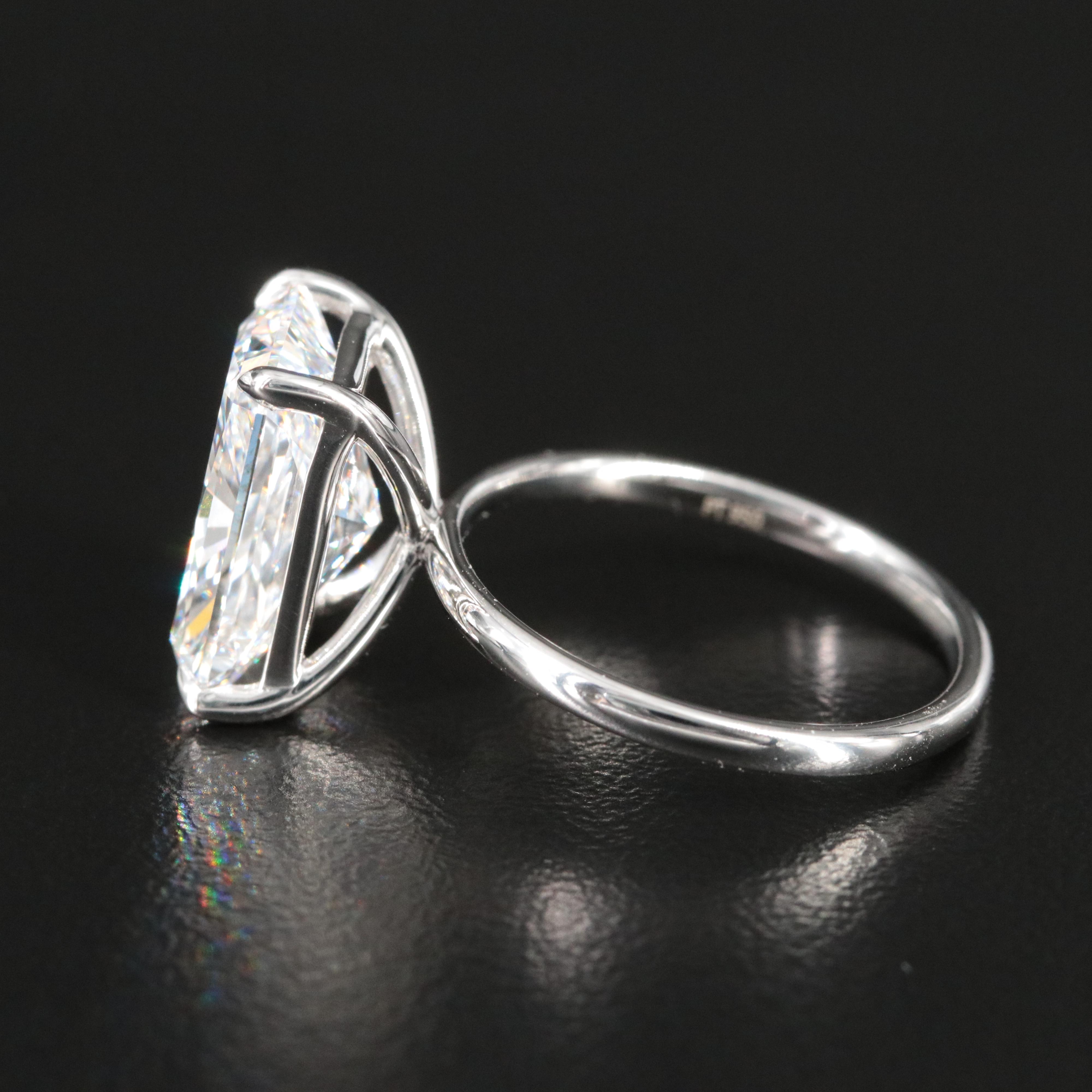 Platinum 5.74 CT Lab Grown Diamond Solitaire Ring with IGI Report