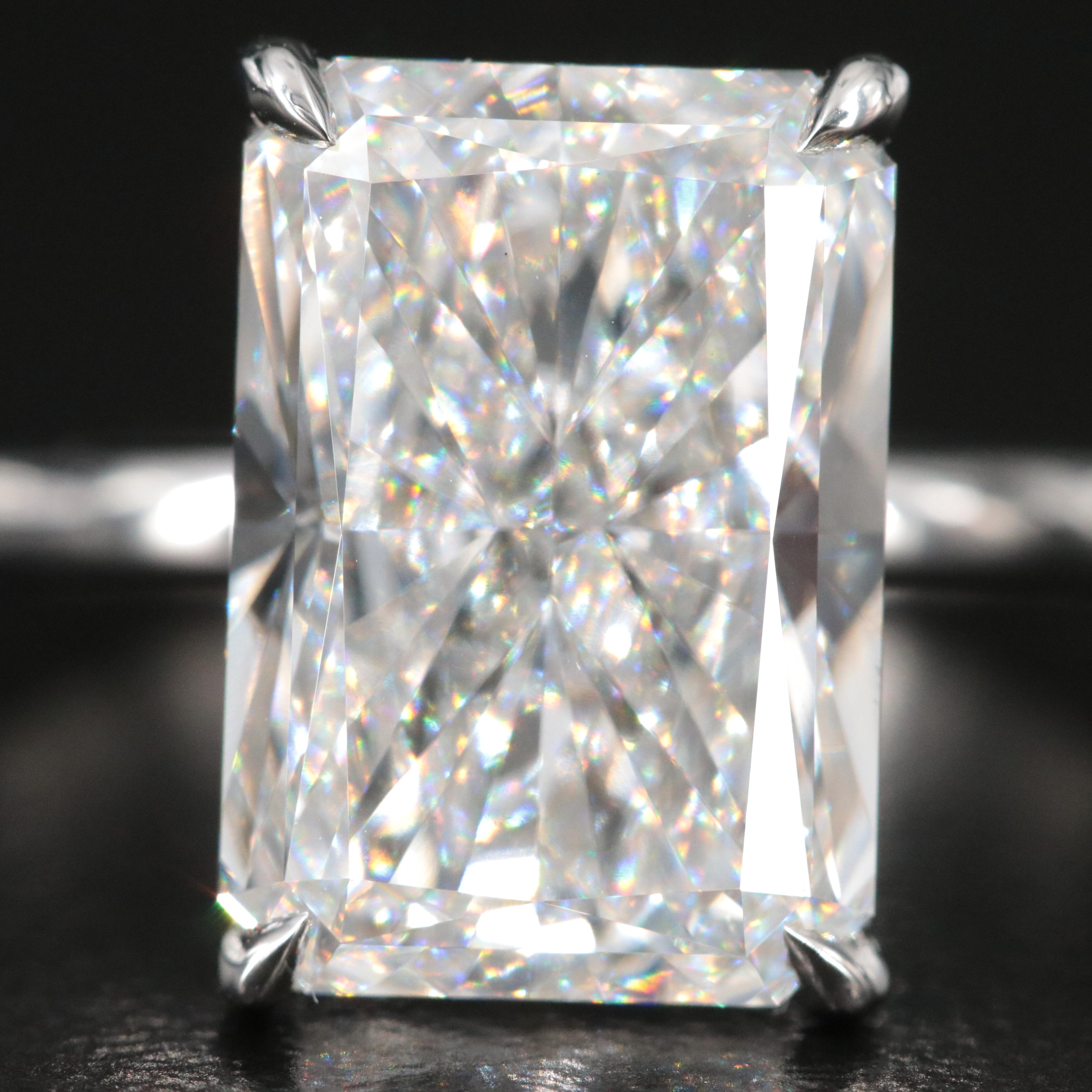 Platinum 5.74 CT Lab Grown Diamond Solitaire Ring with IGI Report