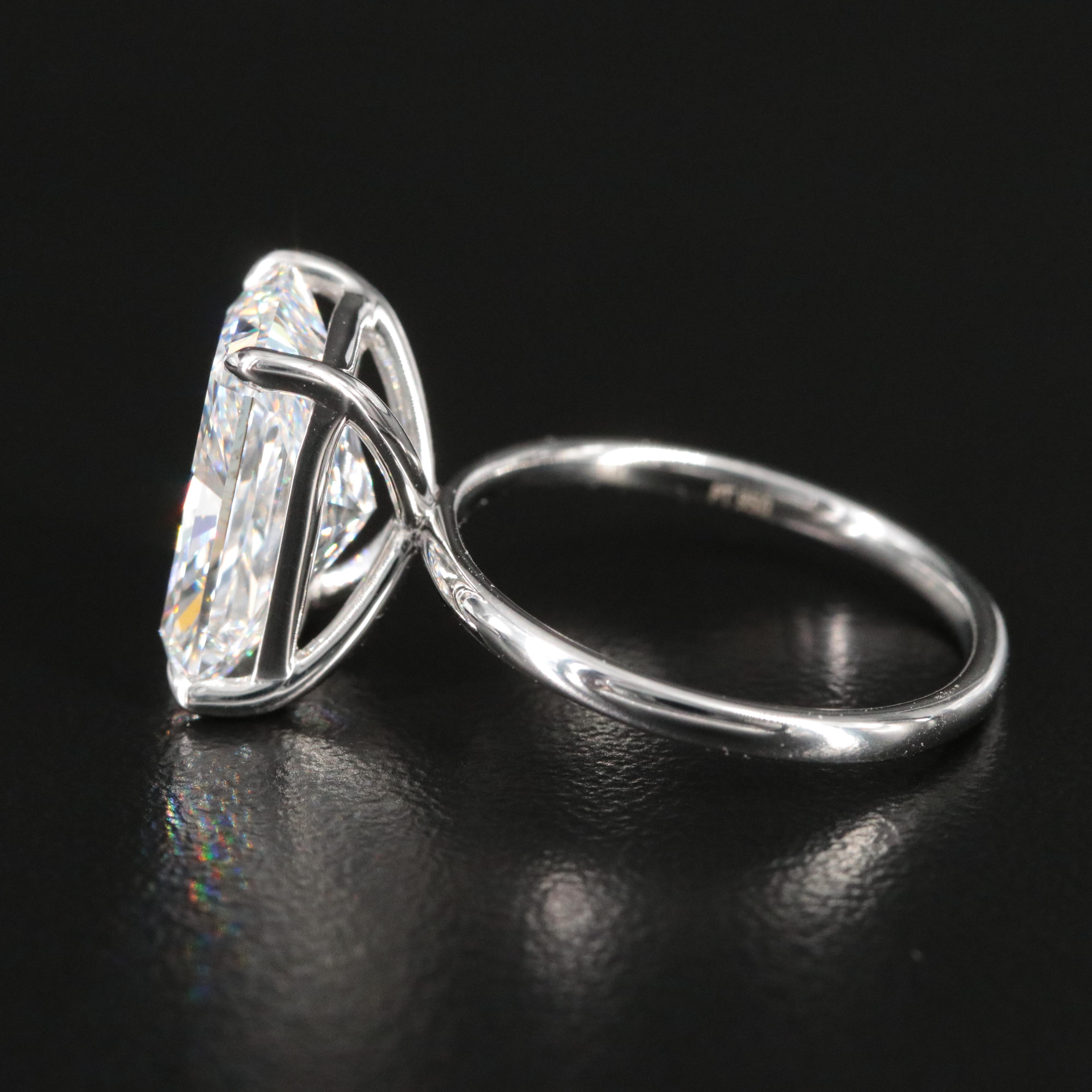 Platinum 5.74 CT Lab Grown Diamond Solitaire Ring with IGI Report