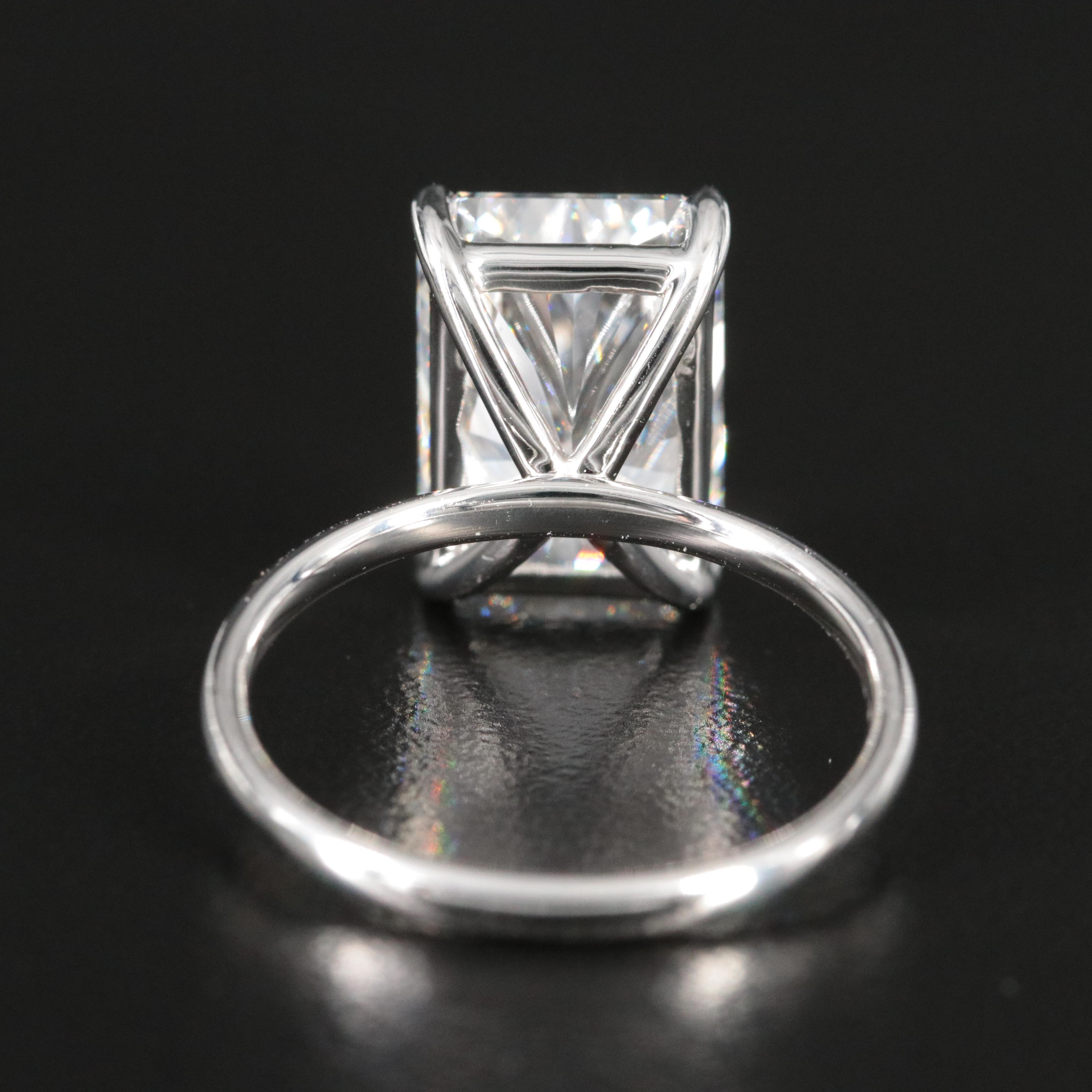 Platinum 5.74 CT Lab Grown Diamond Solitaire Ring with IGI Report