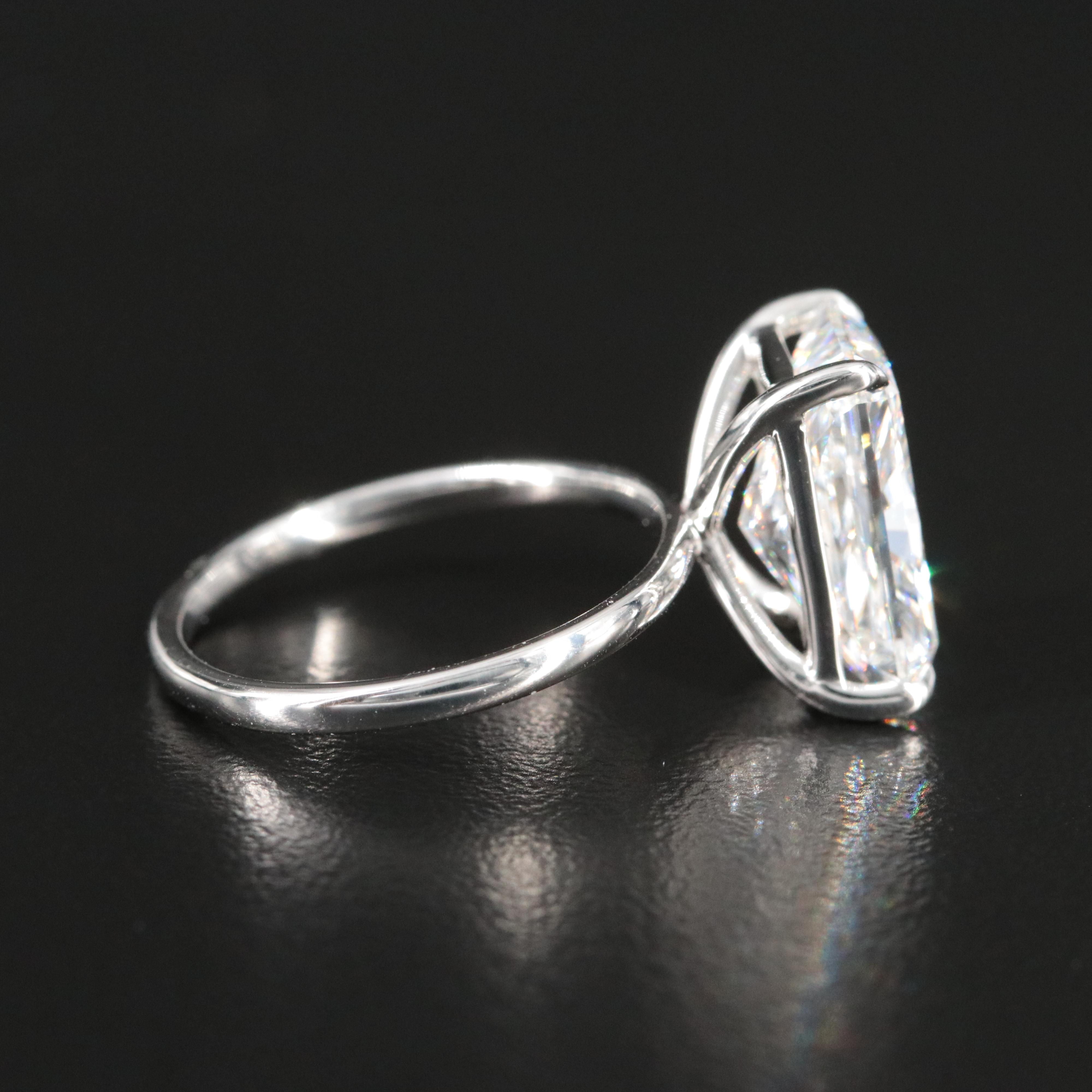 Platinum 5.74 CT Lab Grown Diamond Solitaire Ring with IGI Report