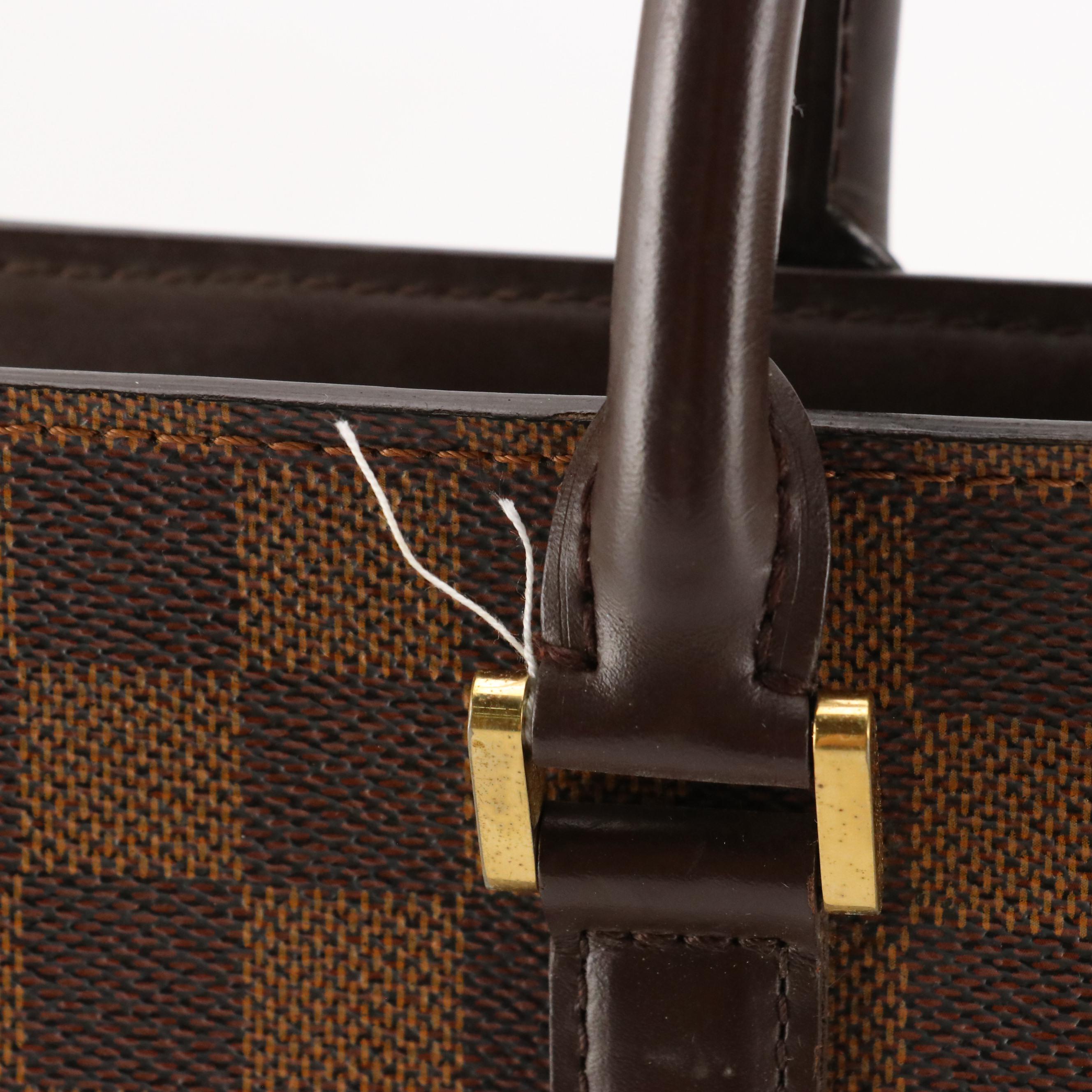 Louis Vuitton Sac Plat Zip Tote in Damier Ebene Canvas and Leather