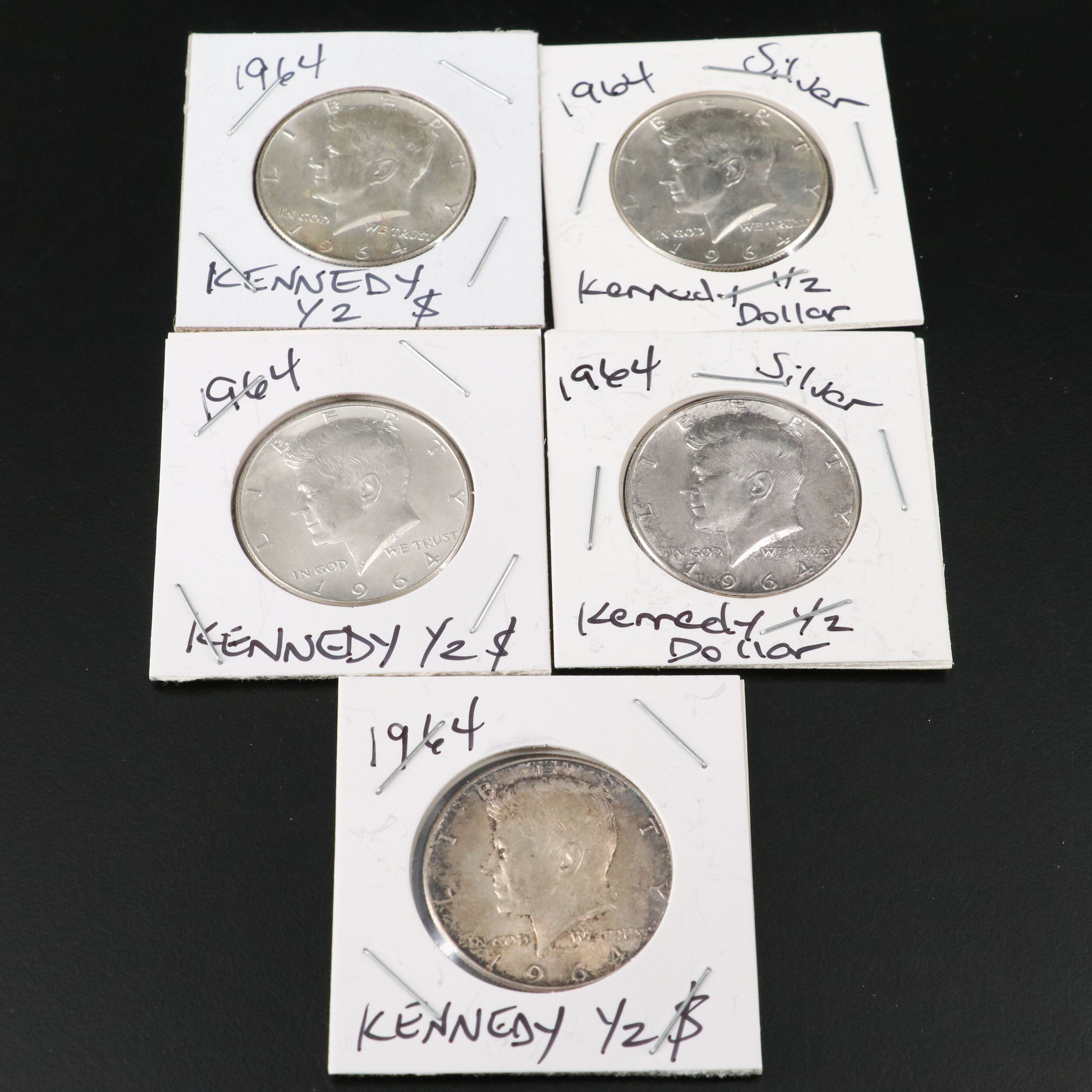 Twenty-Four Silver U.S. Half Dollars, Walking Liberty, Franklin, Kennedy