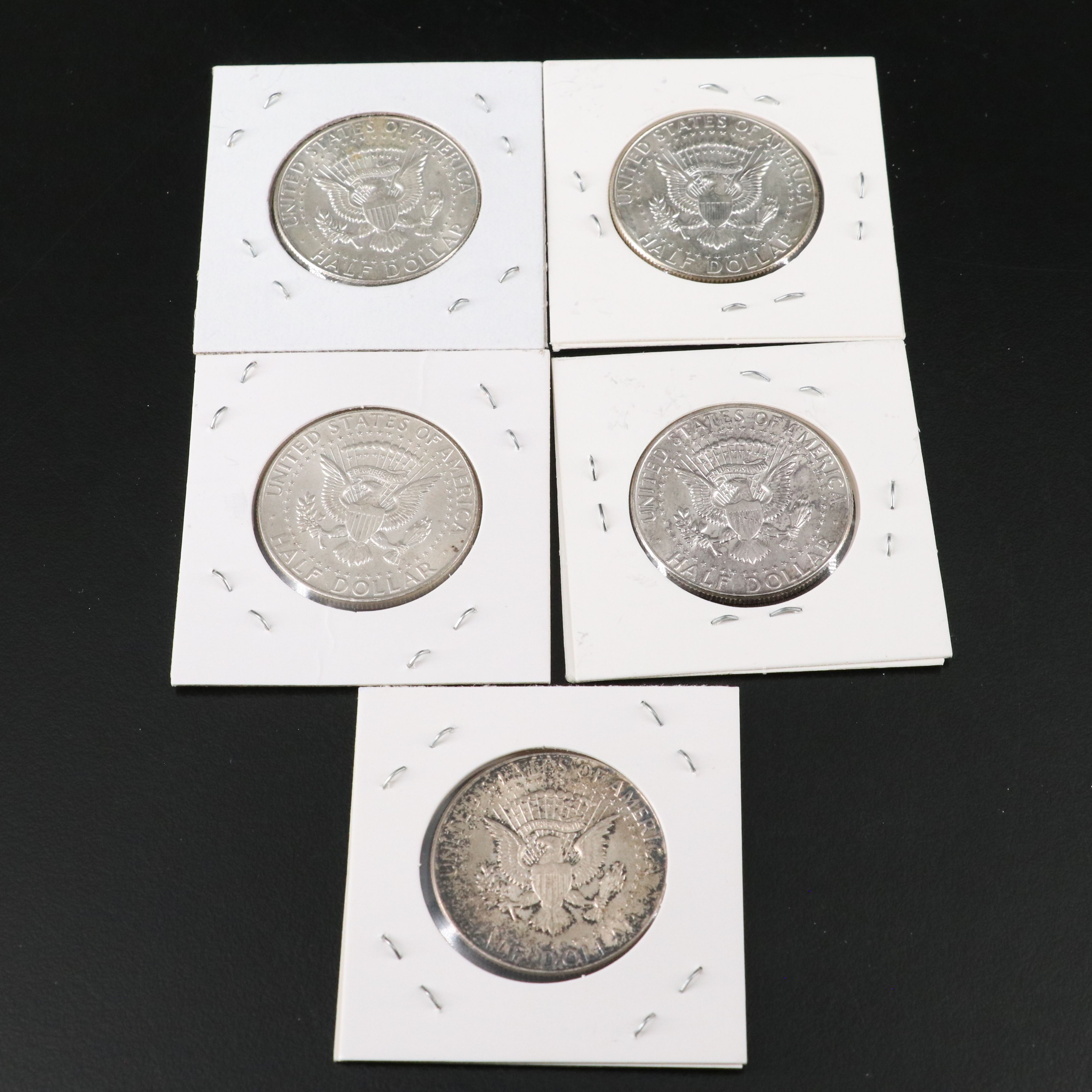 Twenty-Four Silver U.S. Half Dollars, Walking Liberty, Franklin, Kennedy