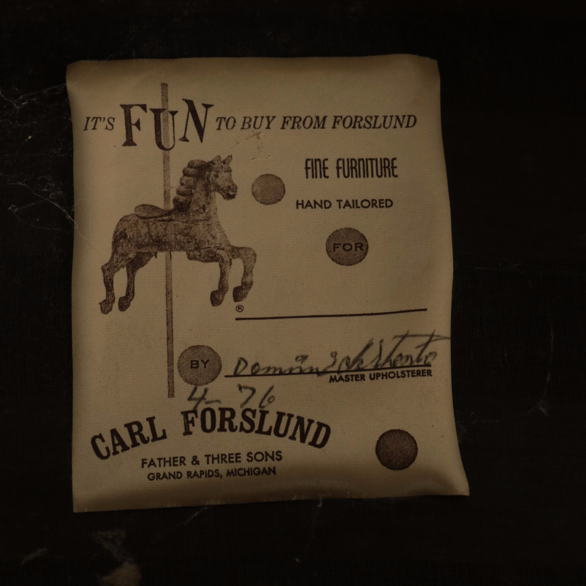 Carl Forslund Stationary Rocker with Button Tufted Velour Upholstery, 1976