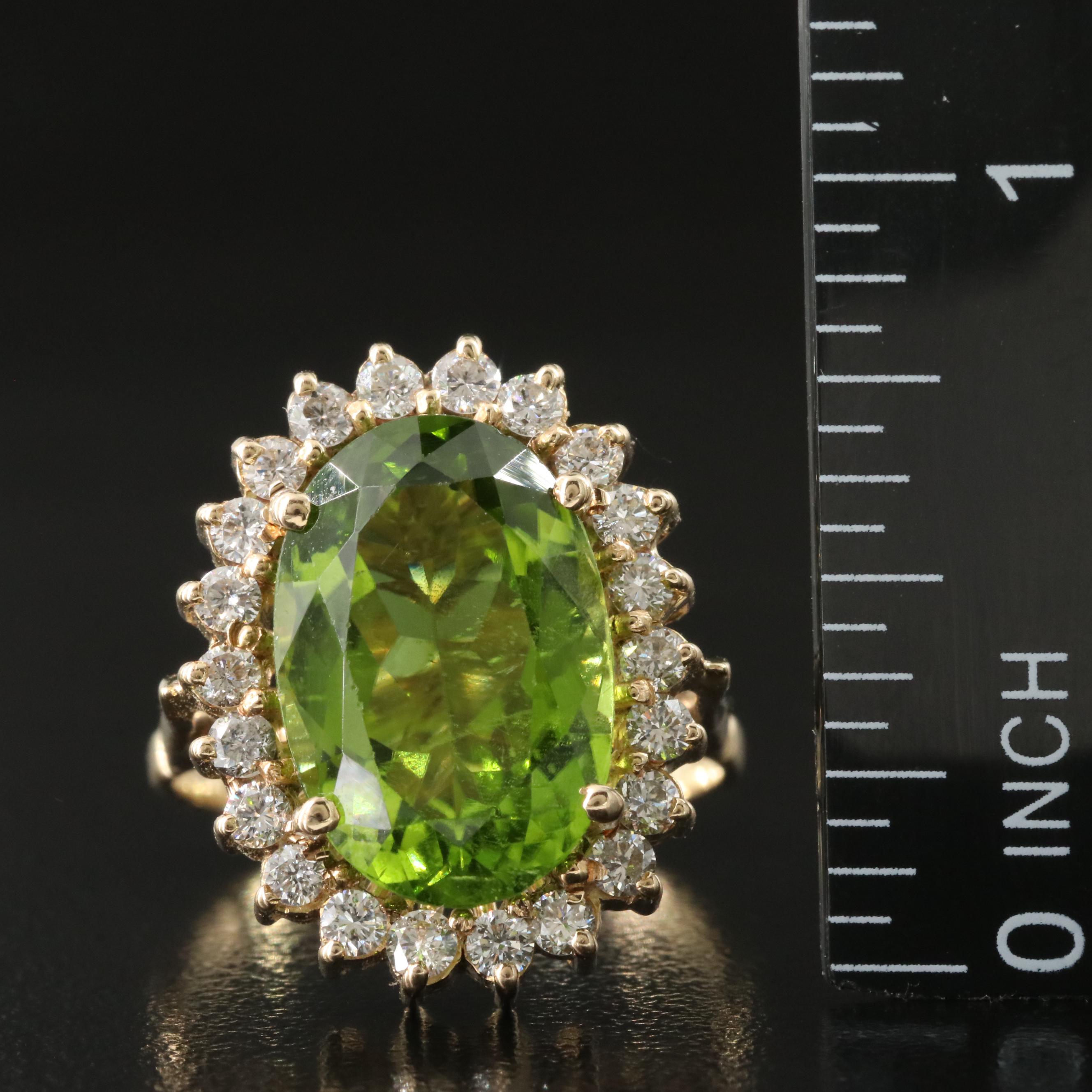 18K Peridot and Diamond Ring