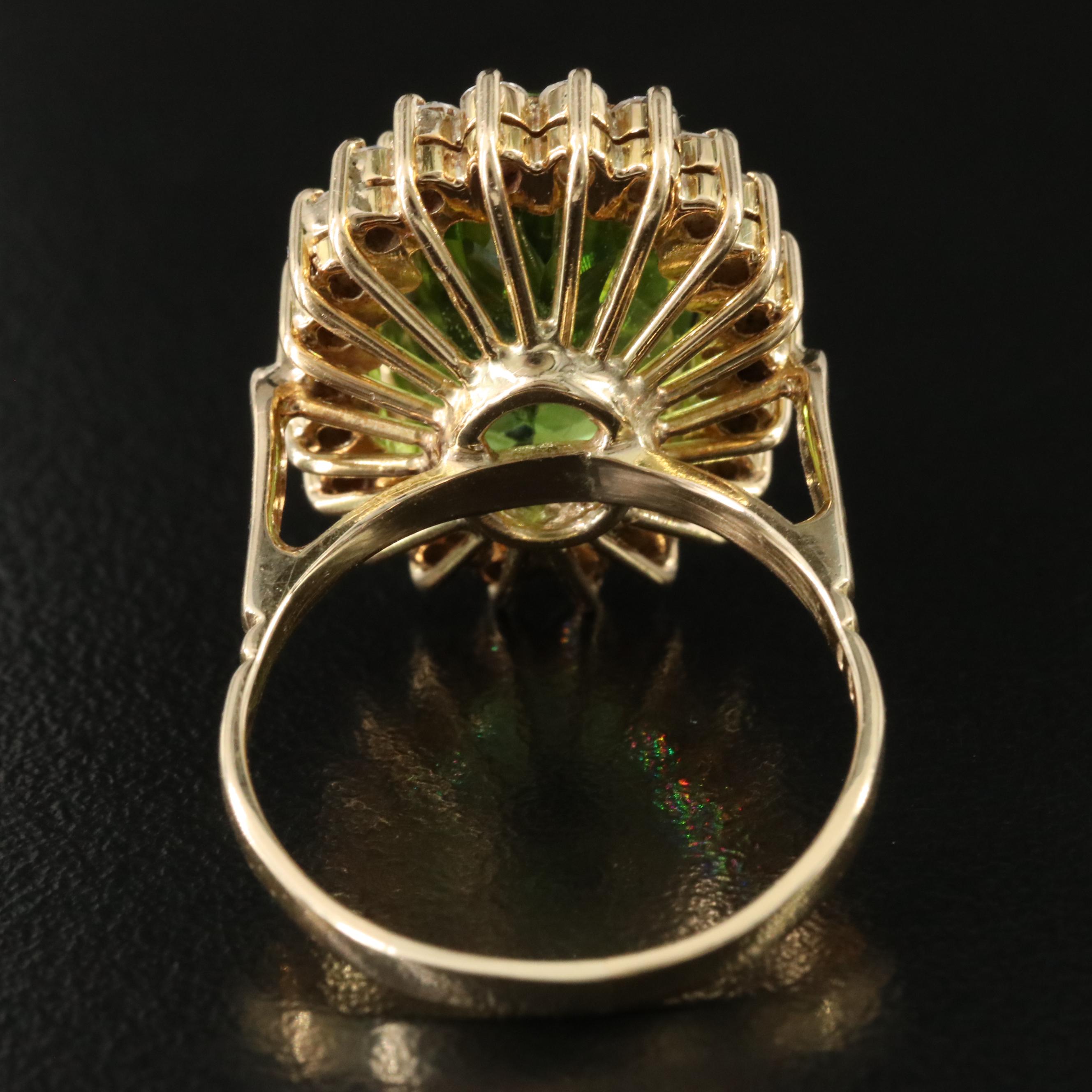 18K Peridot and Diamond Ring