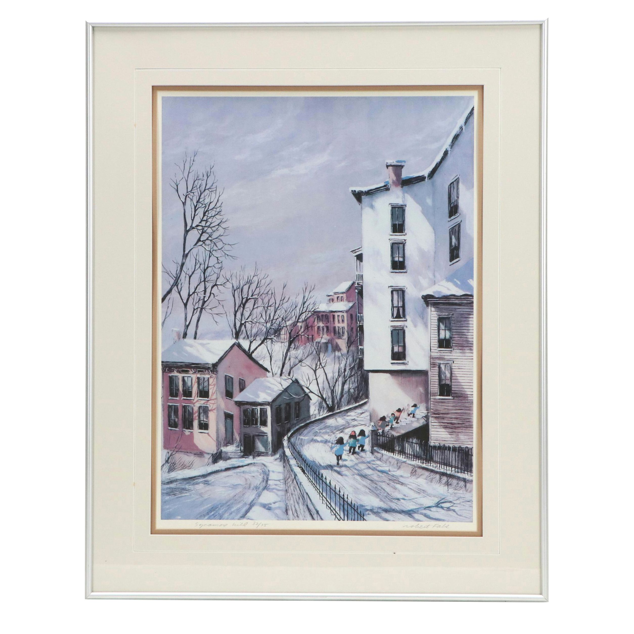 Robert Fabe Offset Lithograph "Sycamore Hill," Late 20th Century