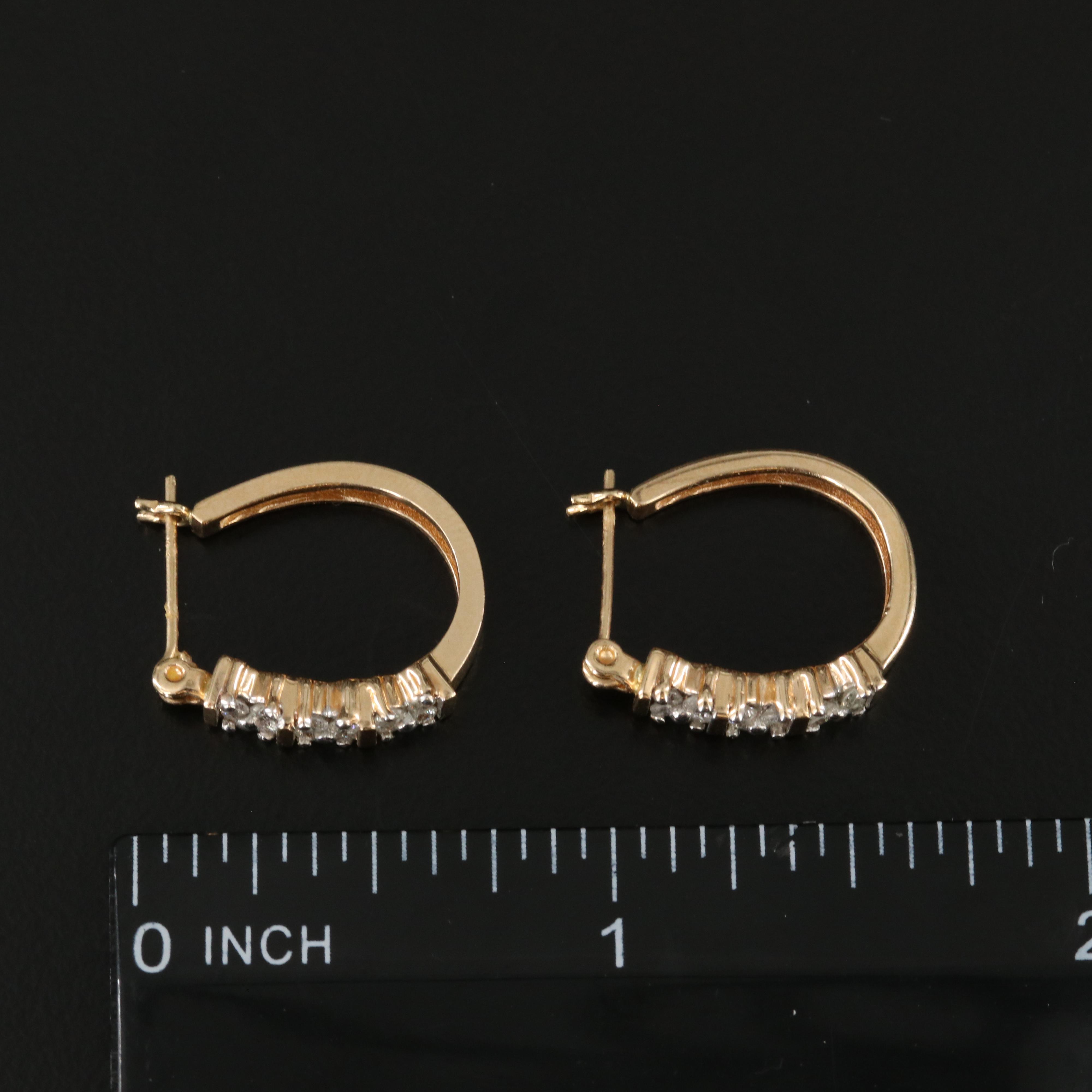 14K 1.06 CTW Diamond Hoop and J-Hoop Earrings