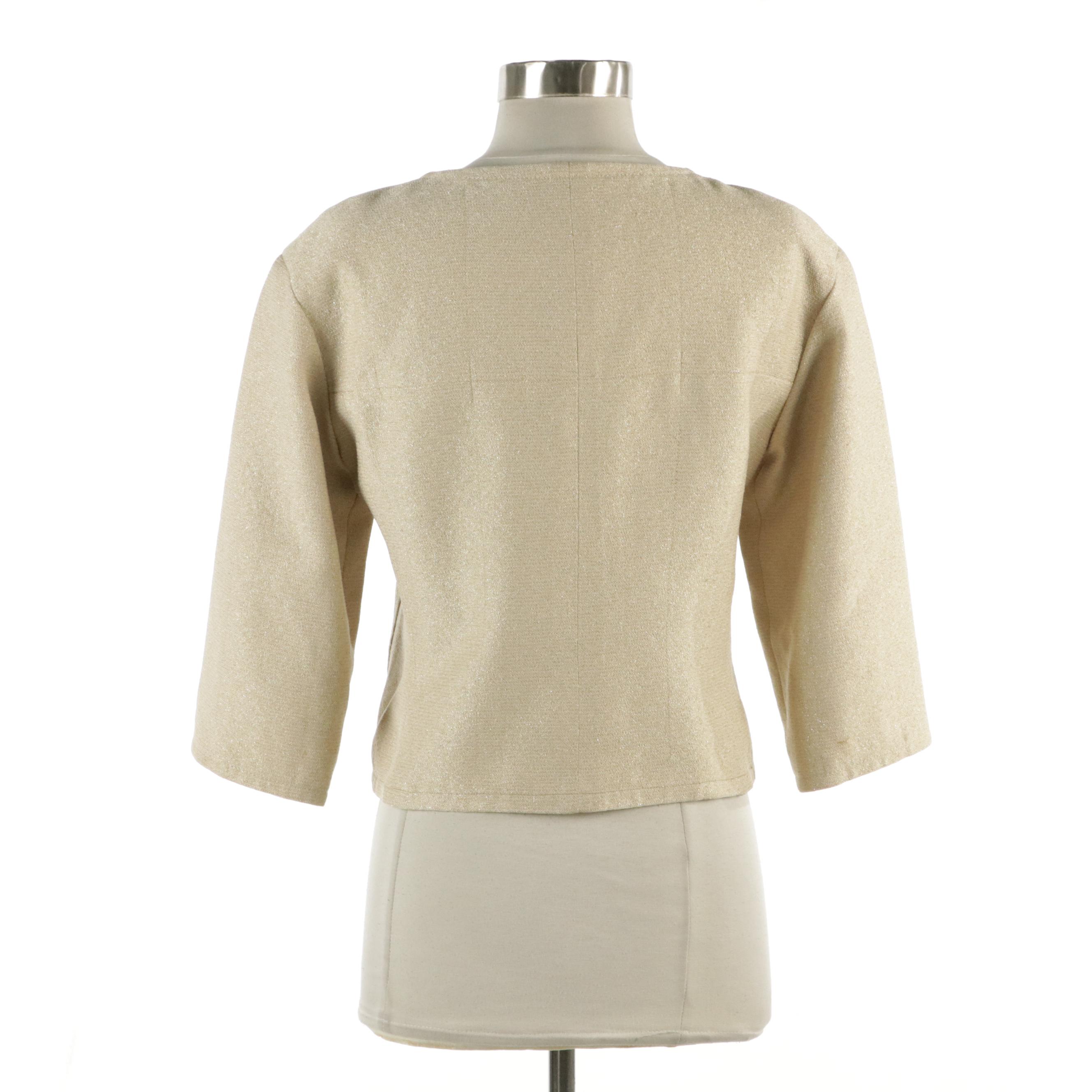 Chanel Metallic Fleck Cropped Suit Jacket