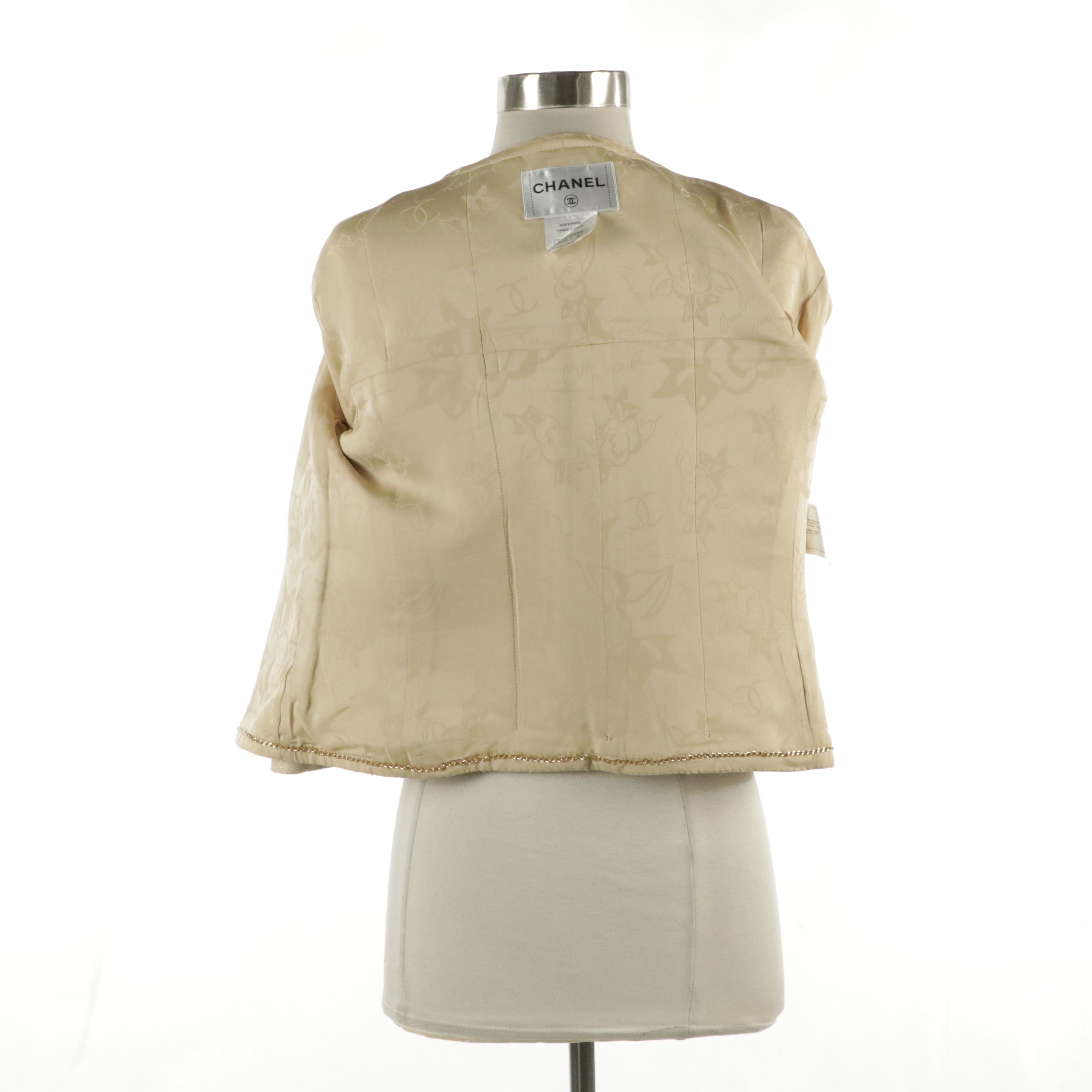 Chanel Metallic Fleck Cropped Suit Jacket