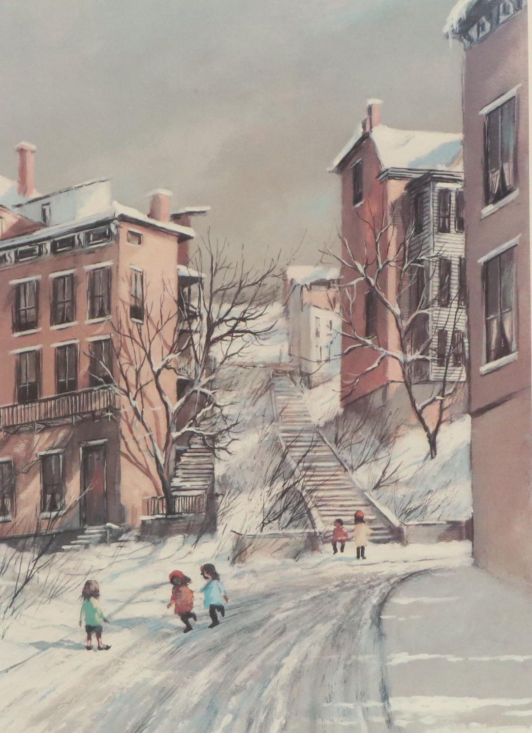 Robert Fabe Offset Lithograph "Winter Morning," Late 20th Century