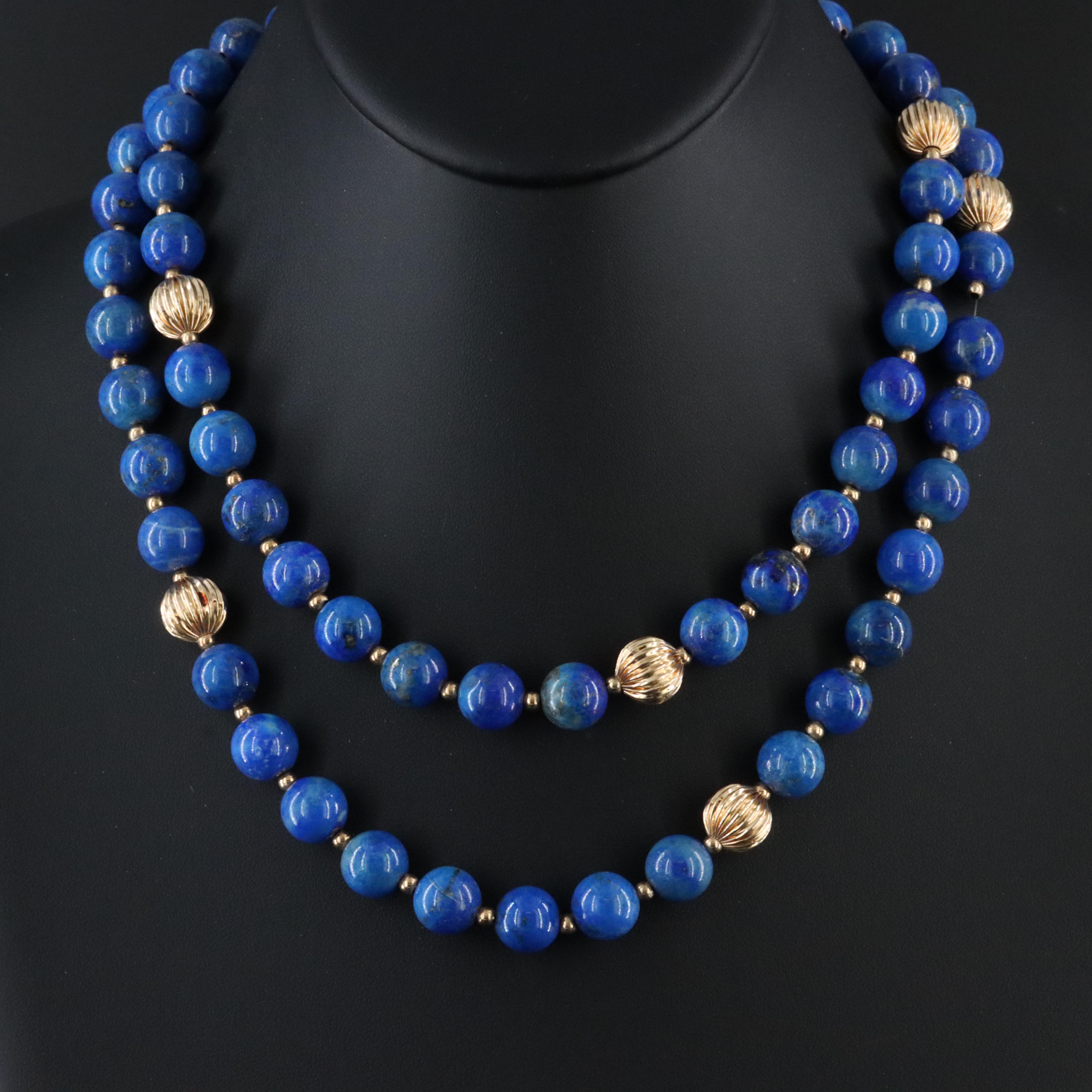 Lapis Lazuli Necklace with 14K Spacer beads