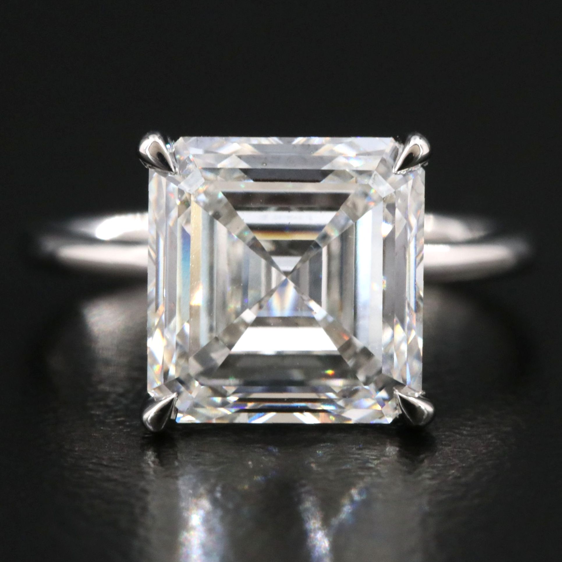 Platinum 5.03 CT Lab Grown Diamond Solitaire Ring with IGI Report