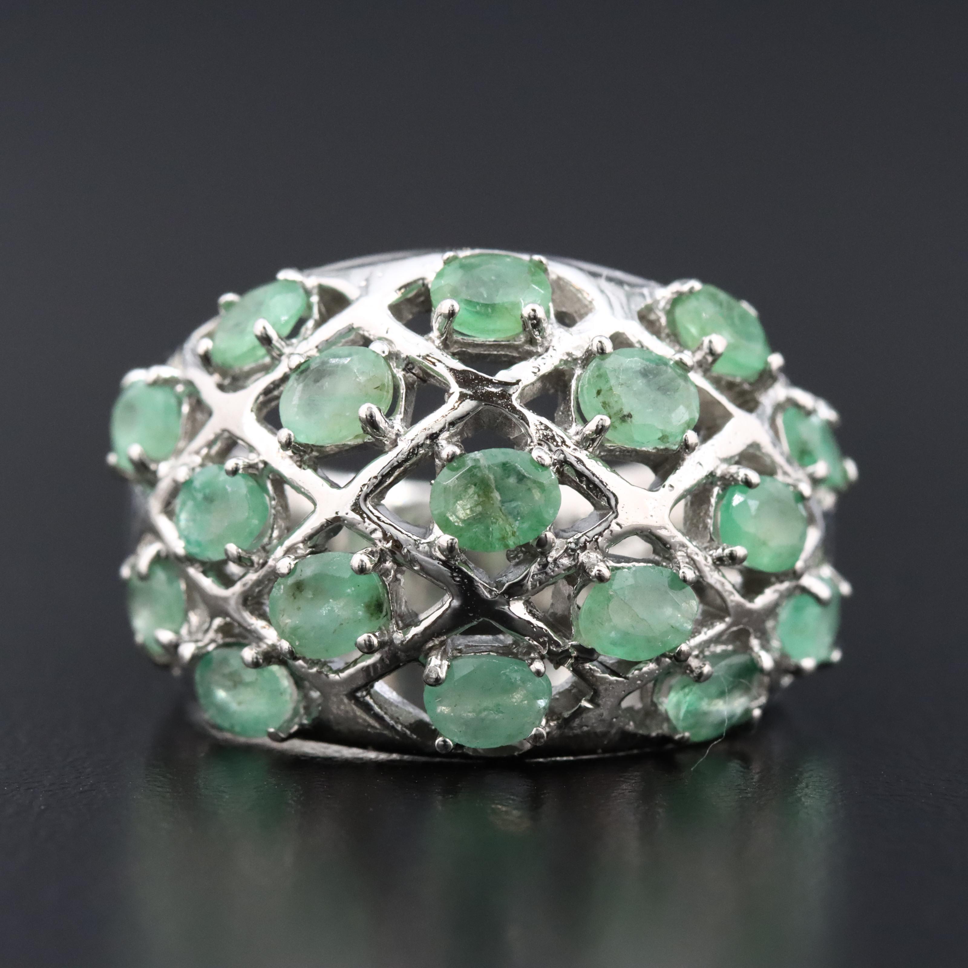 Sterling Emerald Ring