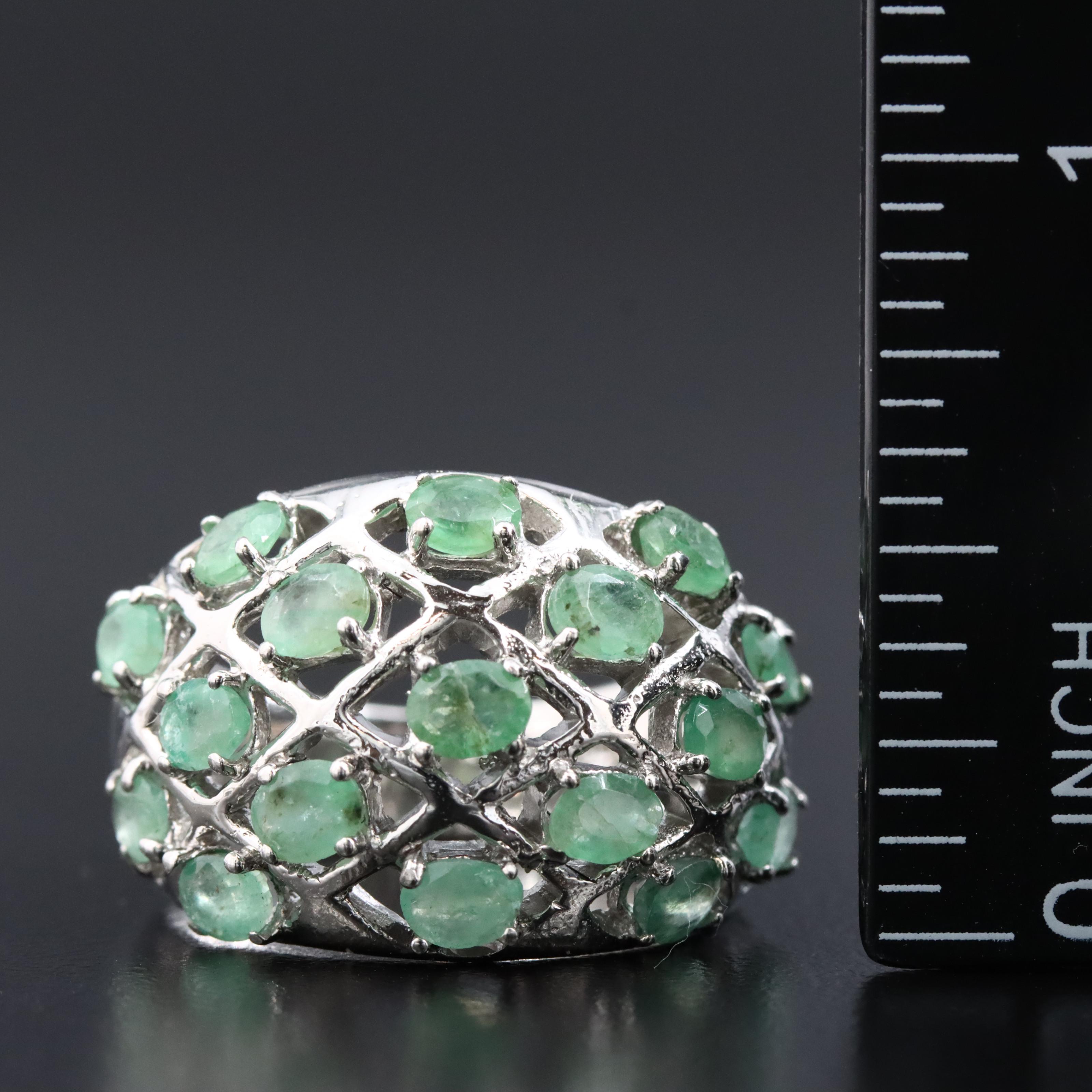 Sterling Emerald Ring