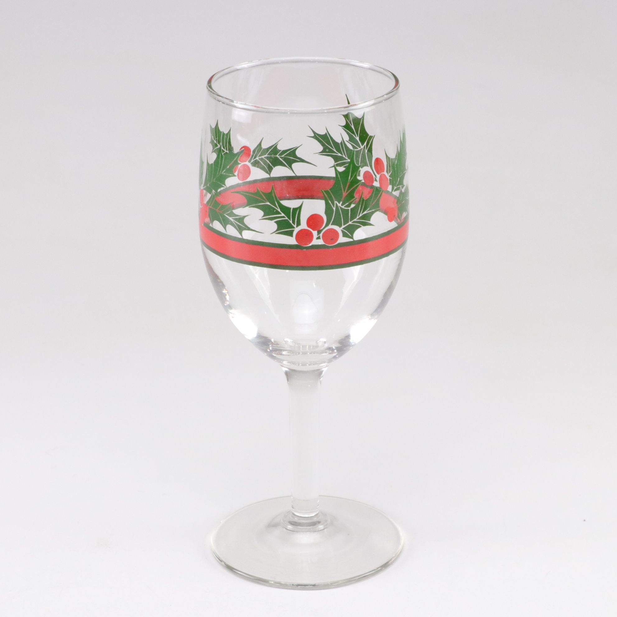 Fused Art Glass "Holly Leaf" Platter with Wine Glasses & "Gift Box" Candlesticks