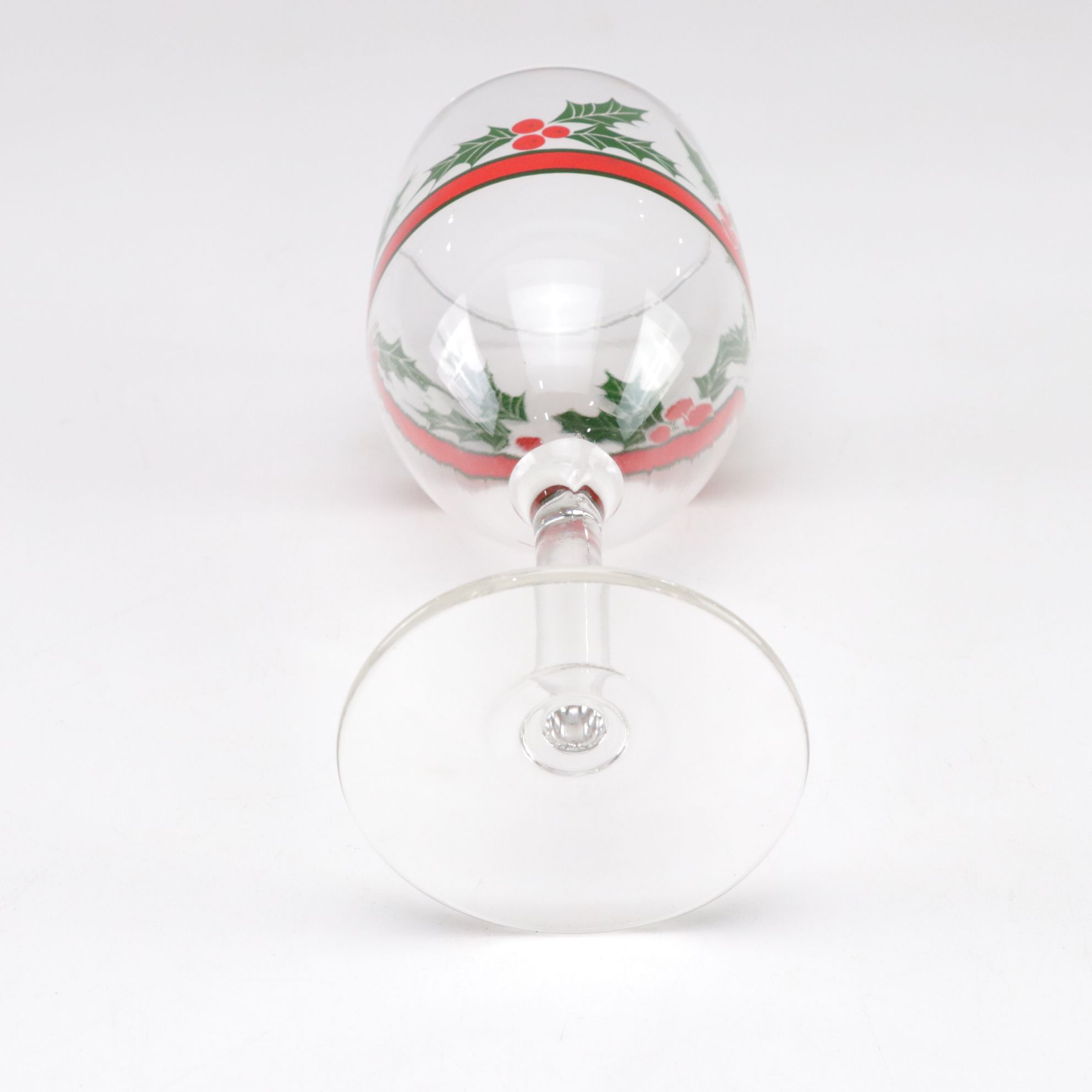 Fused Art Glass "Holly Leaf" Platter with Wine Glasses & "Gift Box" Candlesticks