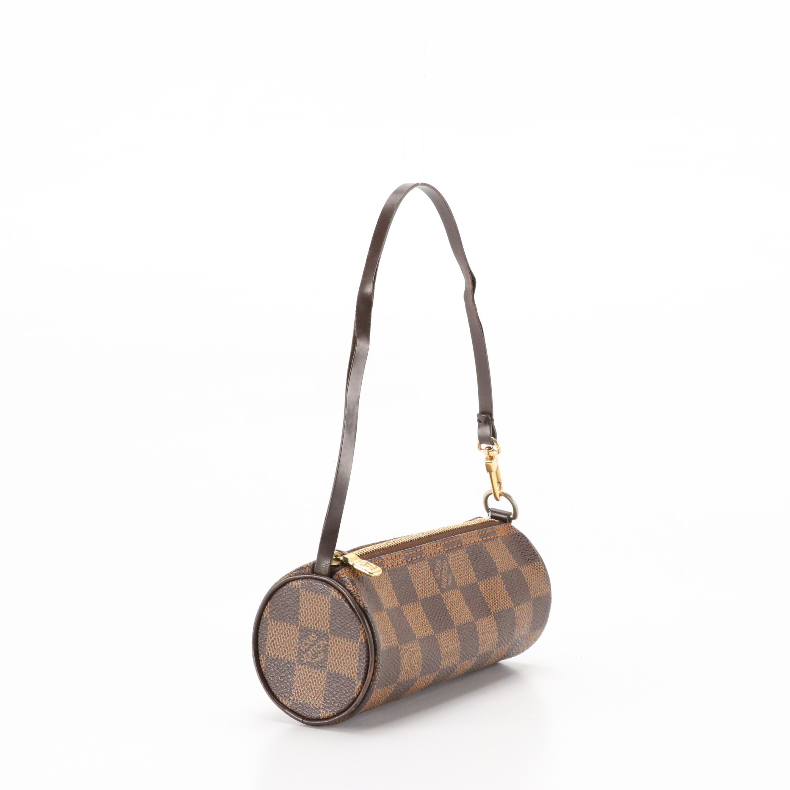 Louis Vuitton Papillon Pochette in Damier Ebene Canvas and Leather