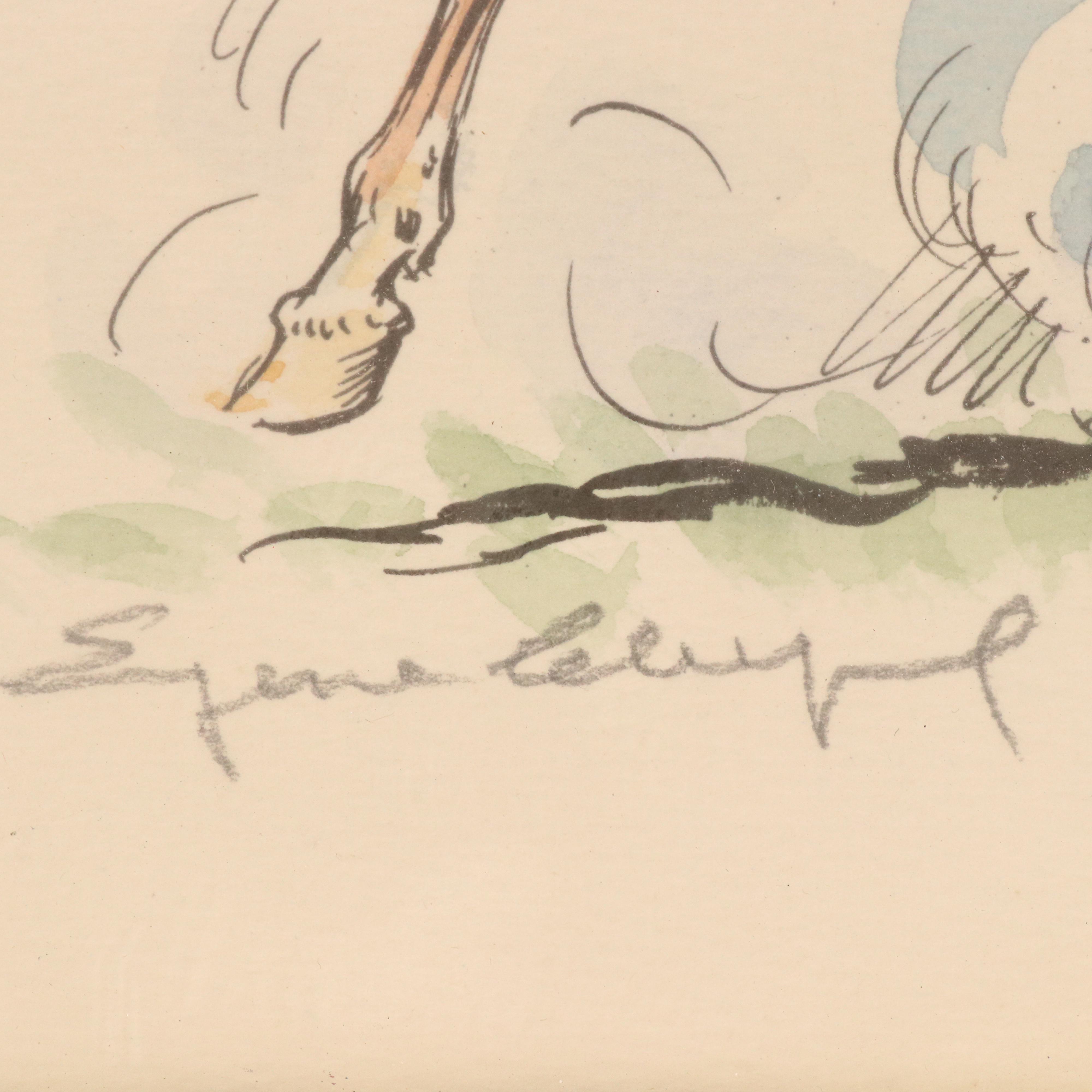 Eugene Leliepvre Lithograph "Guerre de Secession"