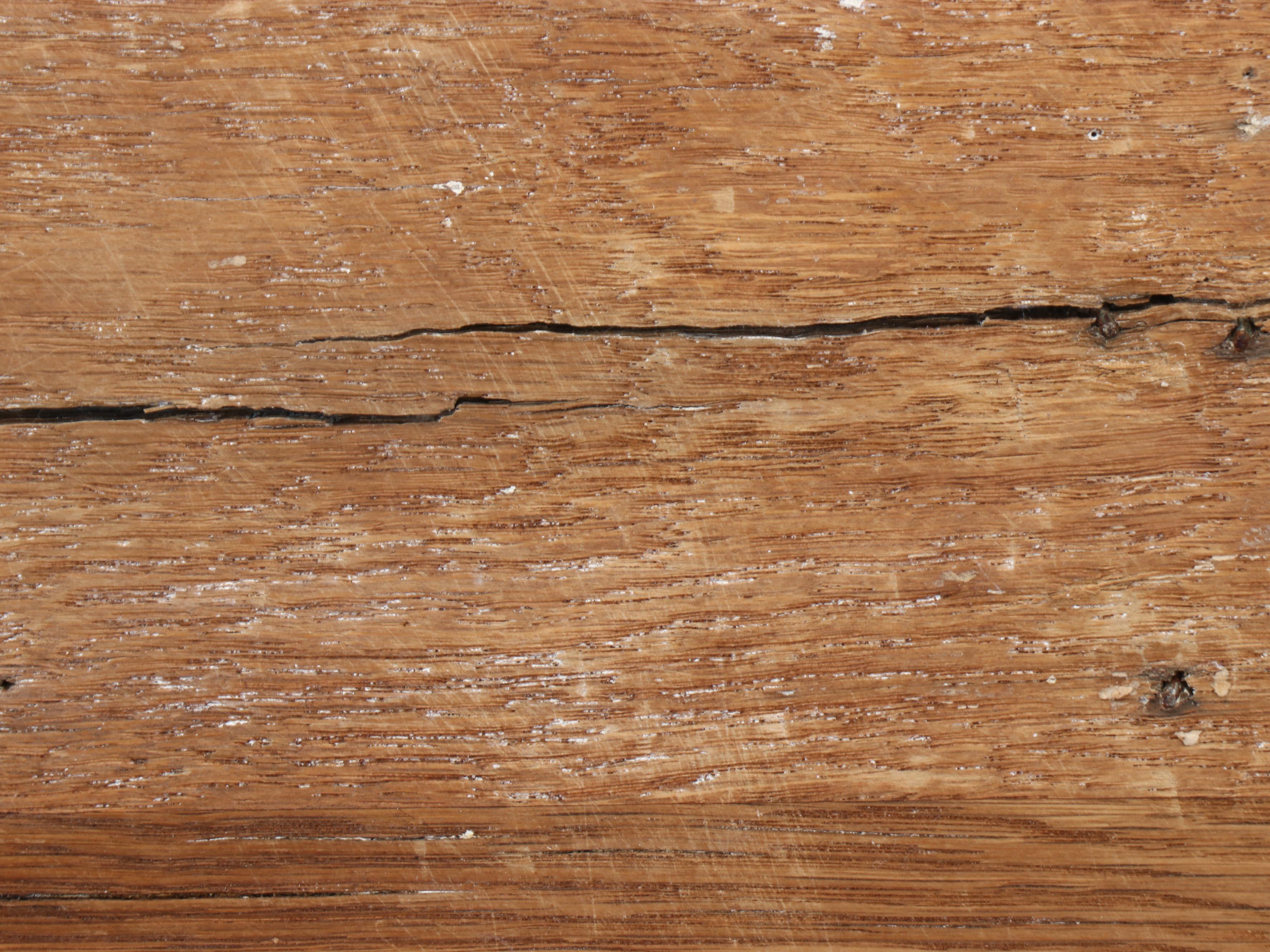 Victorian Wooden Metal Banded Flat Top Trunk, 19th Century