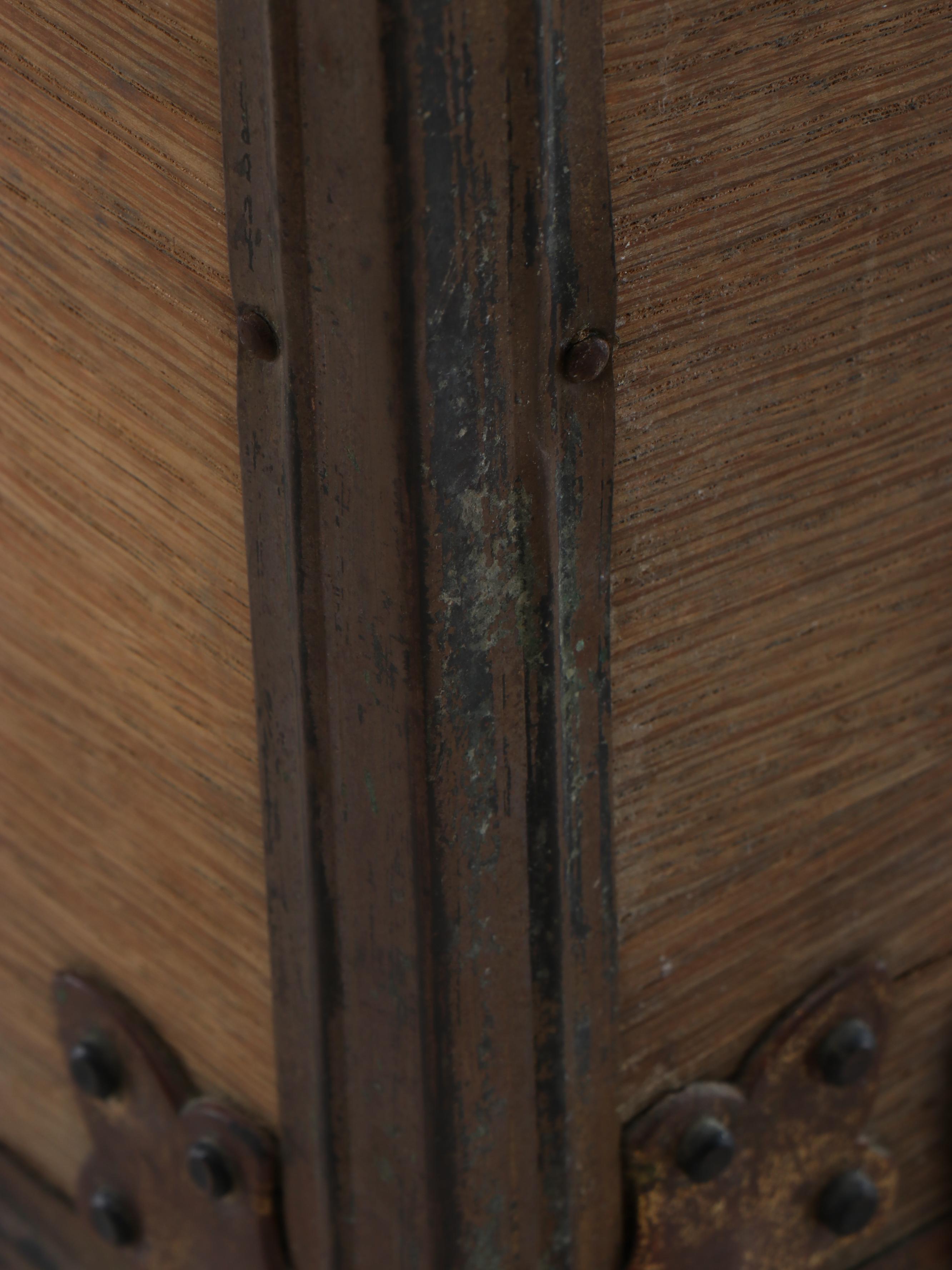 Victorian Wooden Metal Banded Flat Top Trunk, 19th Century
