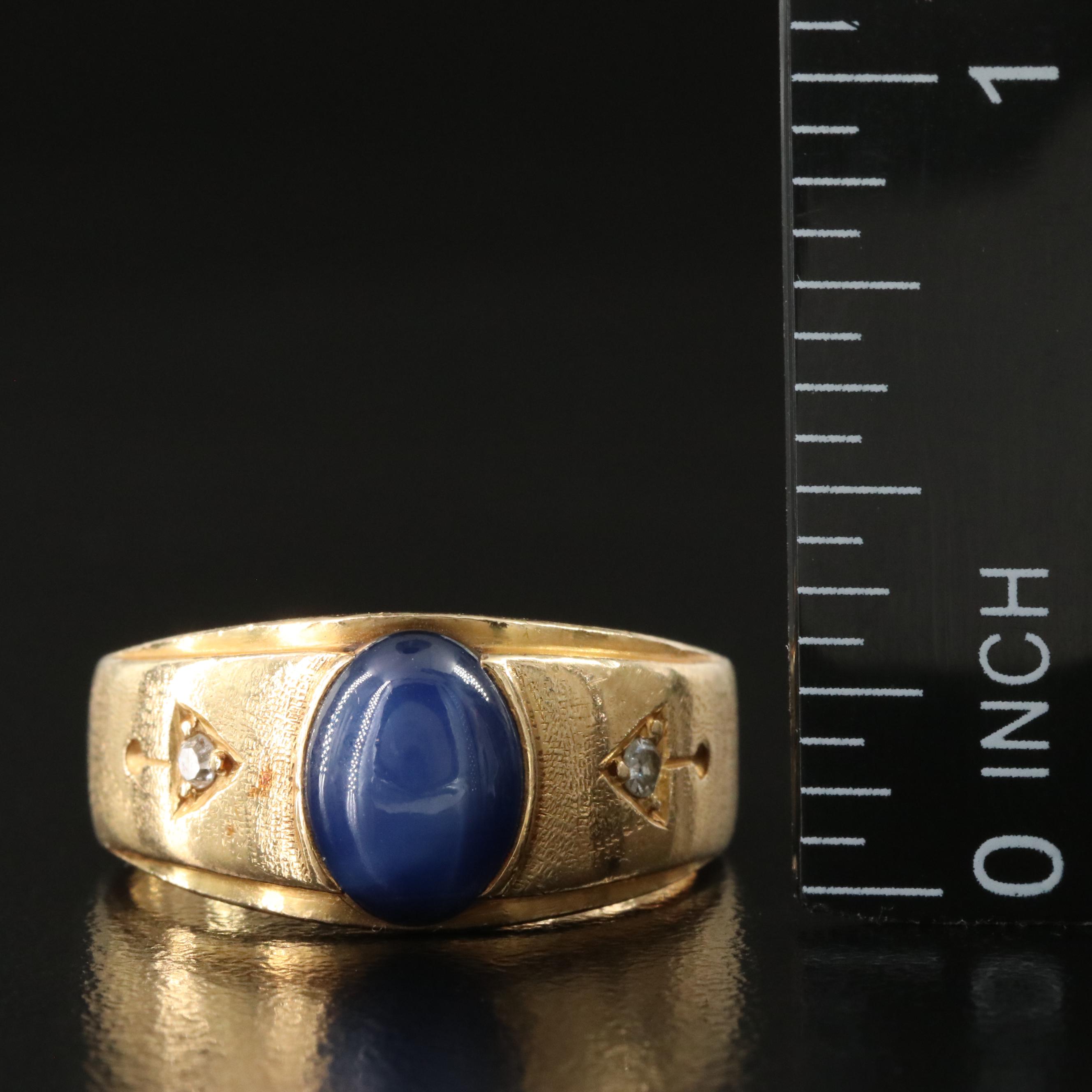 18K Star Sapphire and Diamond Ring