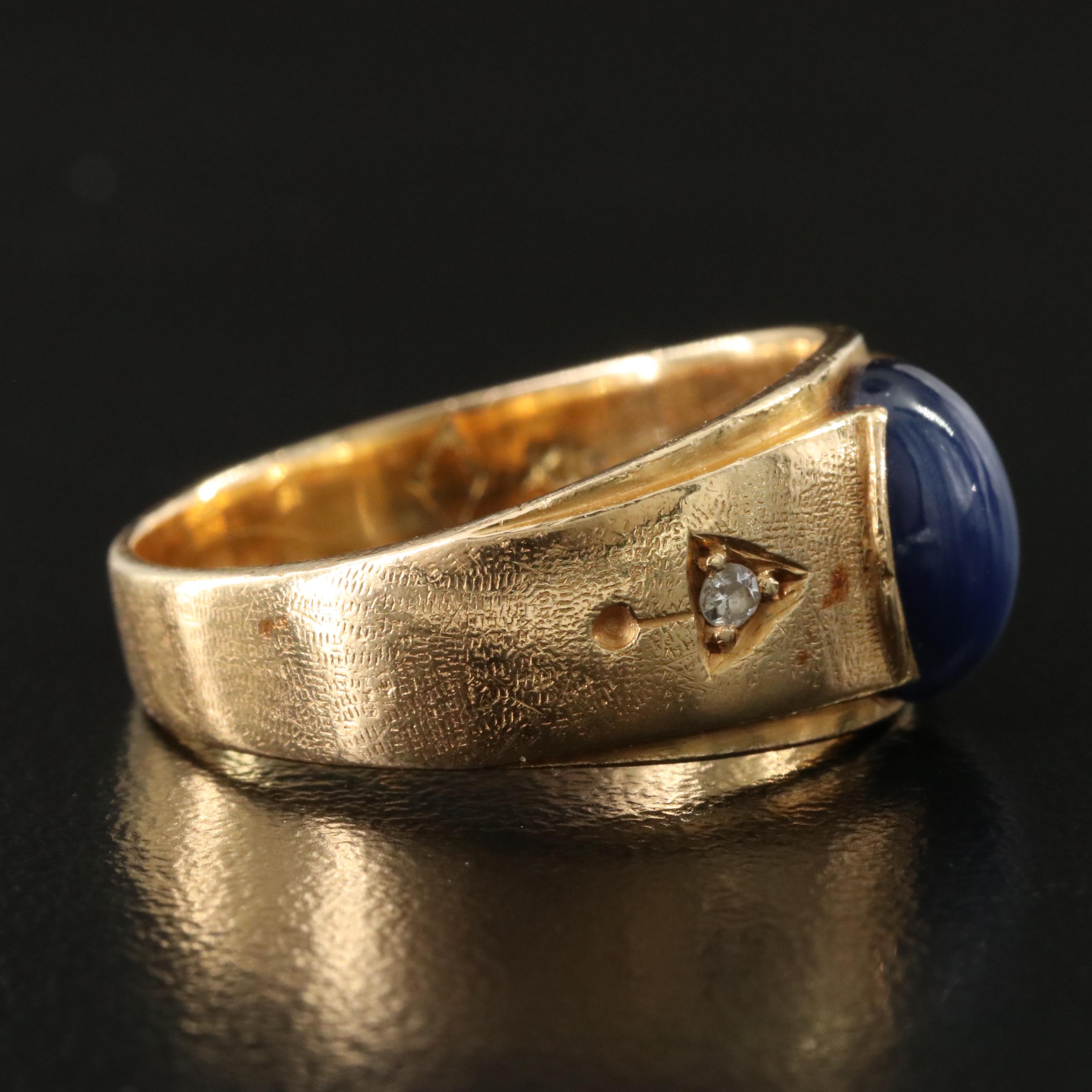 18K Star Sapphire and Diamond Ring