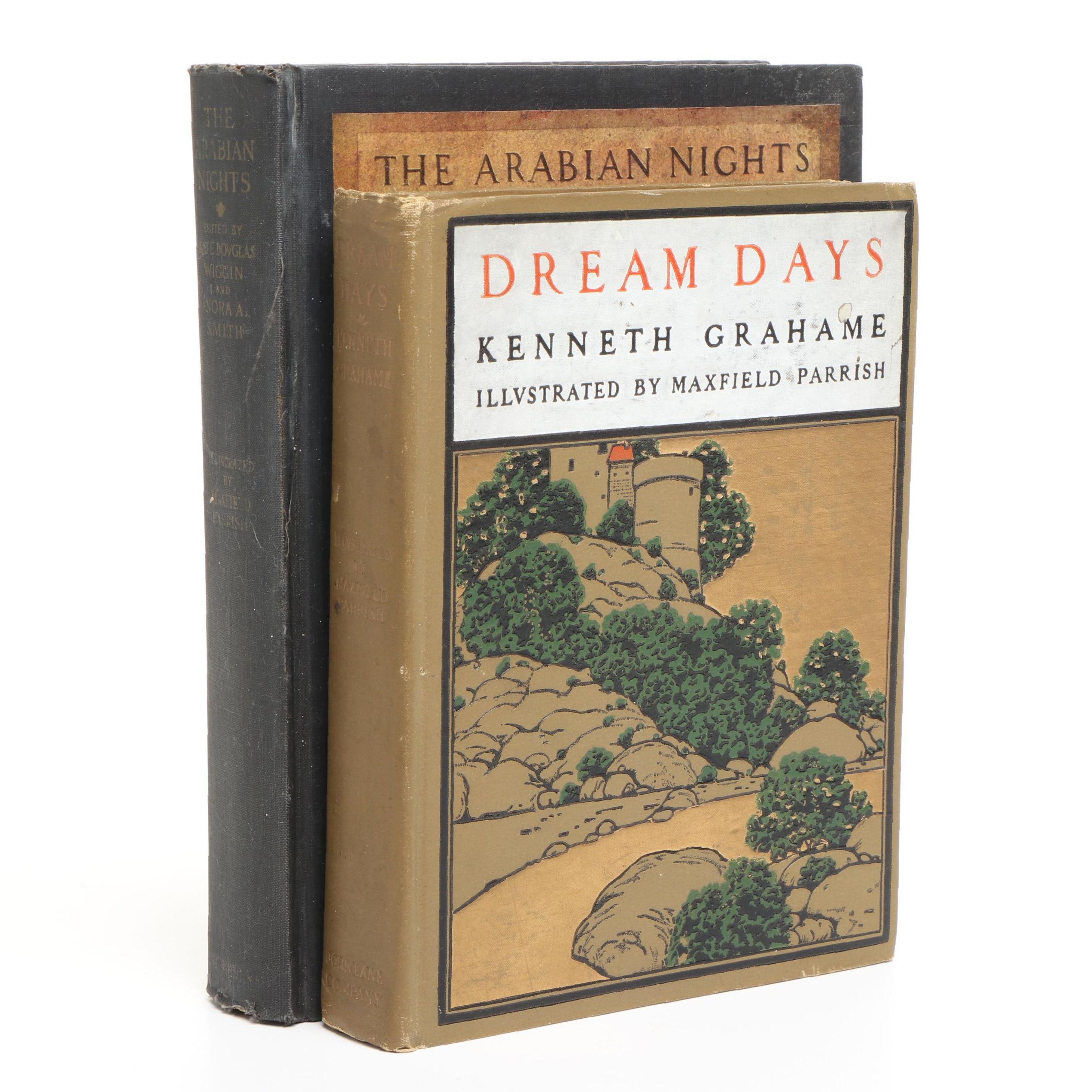 Maxfield Parrish illustrated “Dream Days” by Grahame 1902, "Arabian Nights" 1948