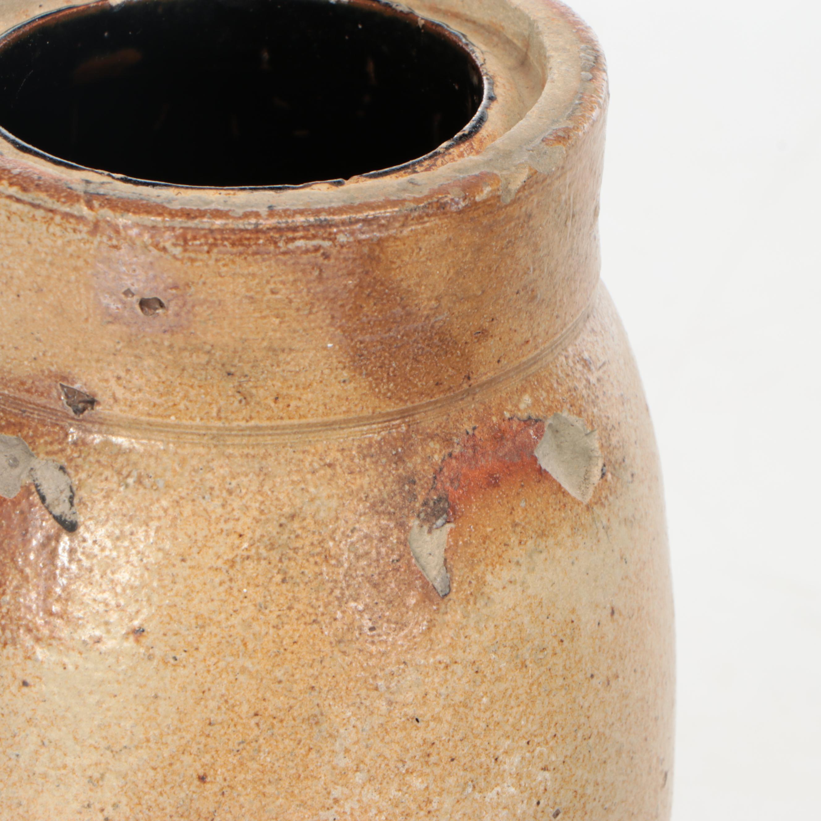 Robinson Ransbottom Pottery Crock with Salt Glazed Stoneware Wax Seal Crocks