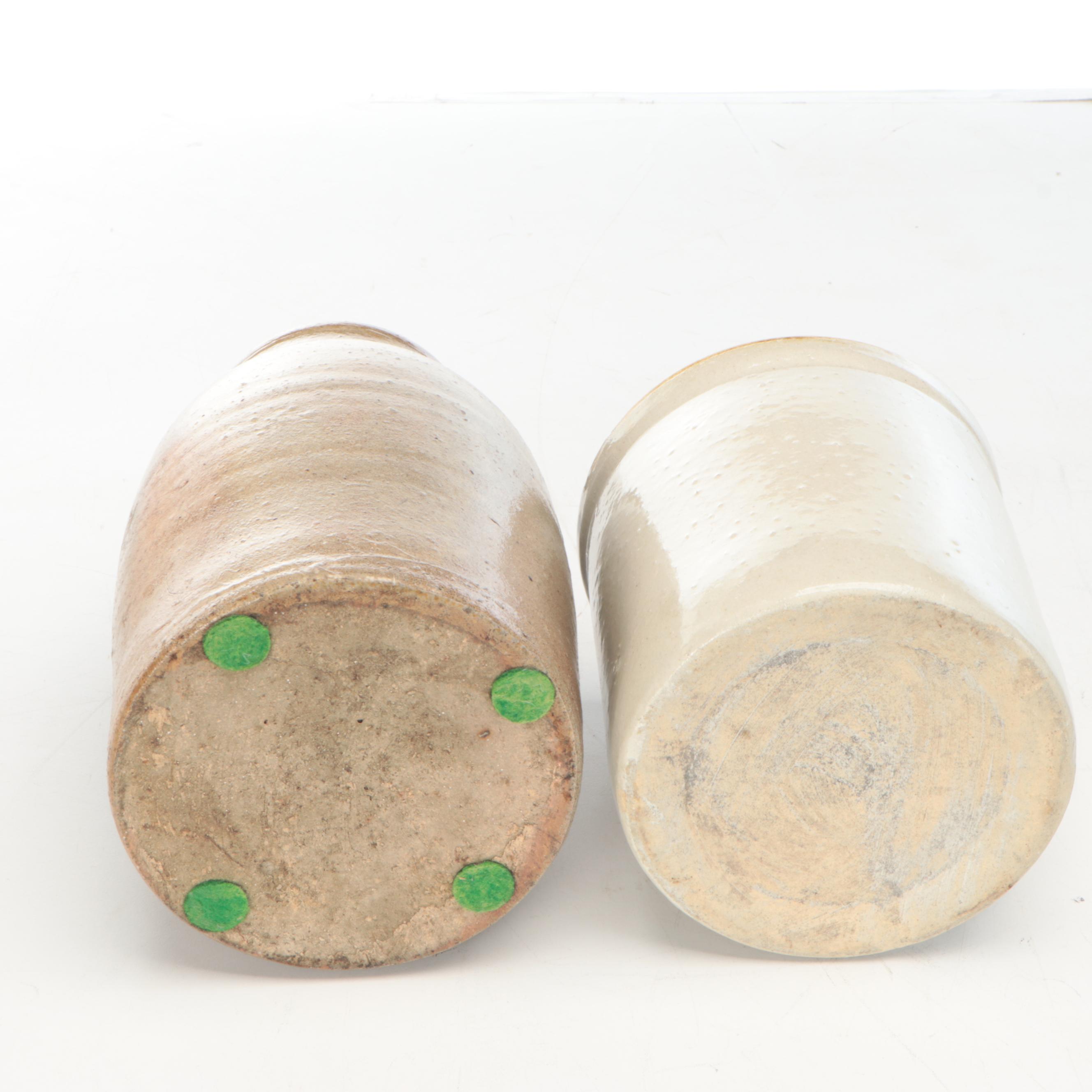 Robinson Ransbottom Pottery Crock with Salt Glazed Stoneware Wax Seal Crocks